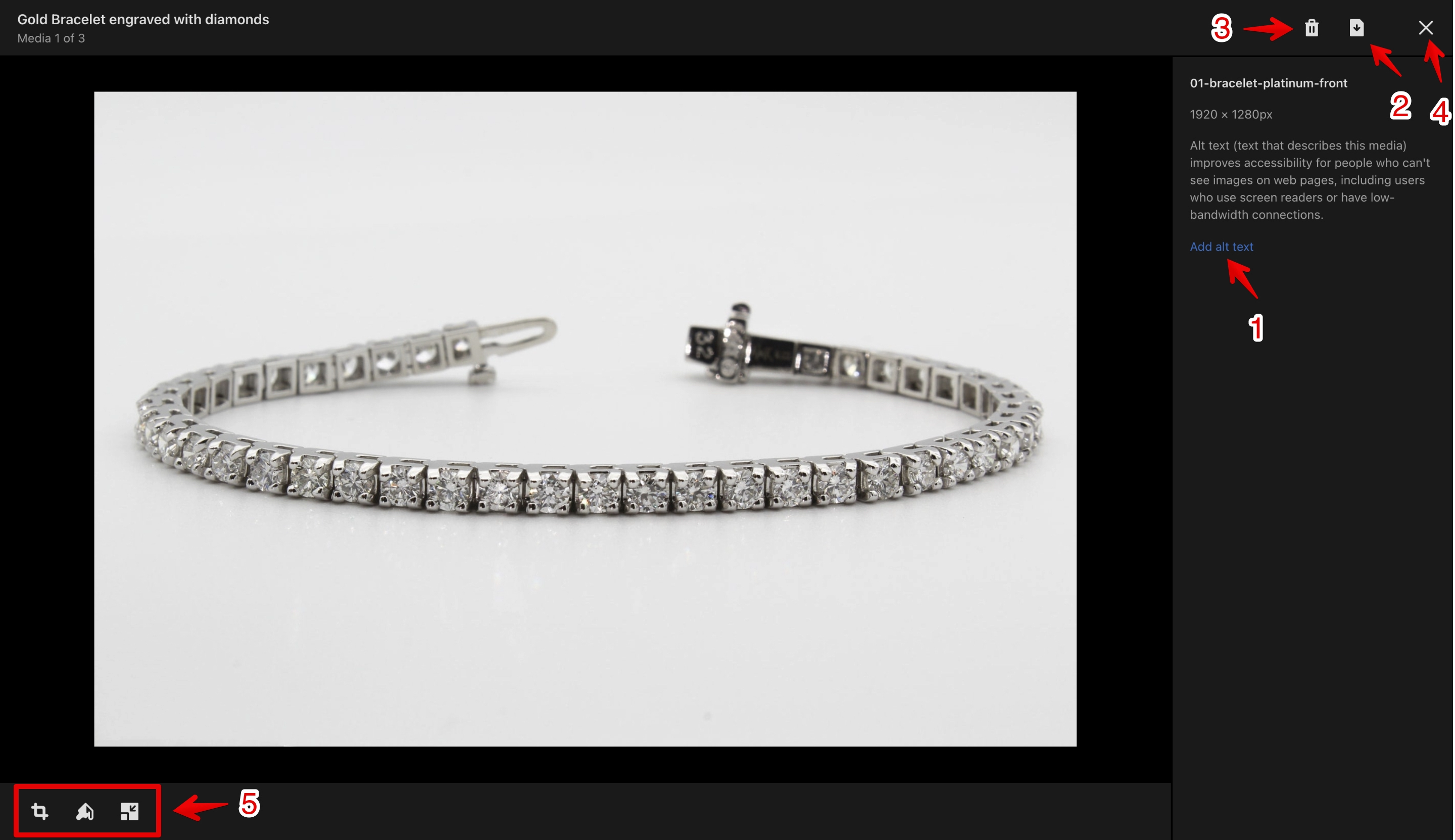 Shopify product image details