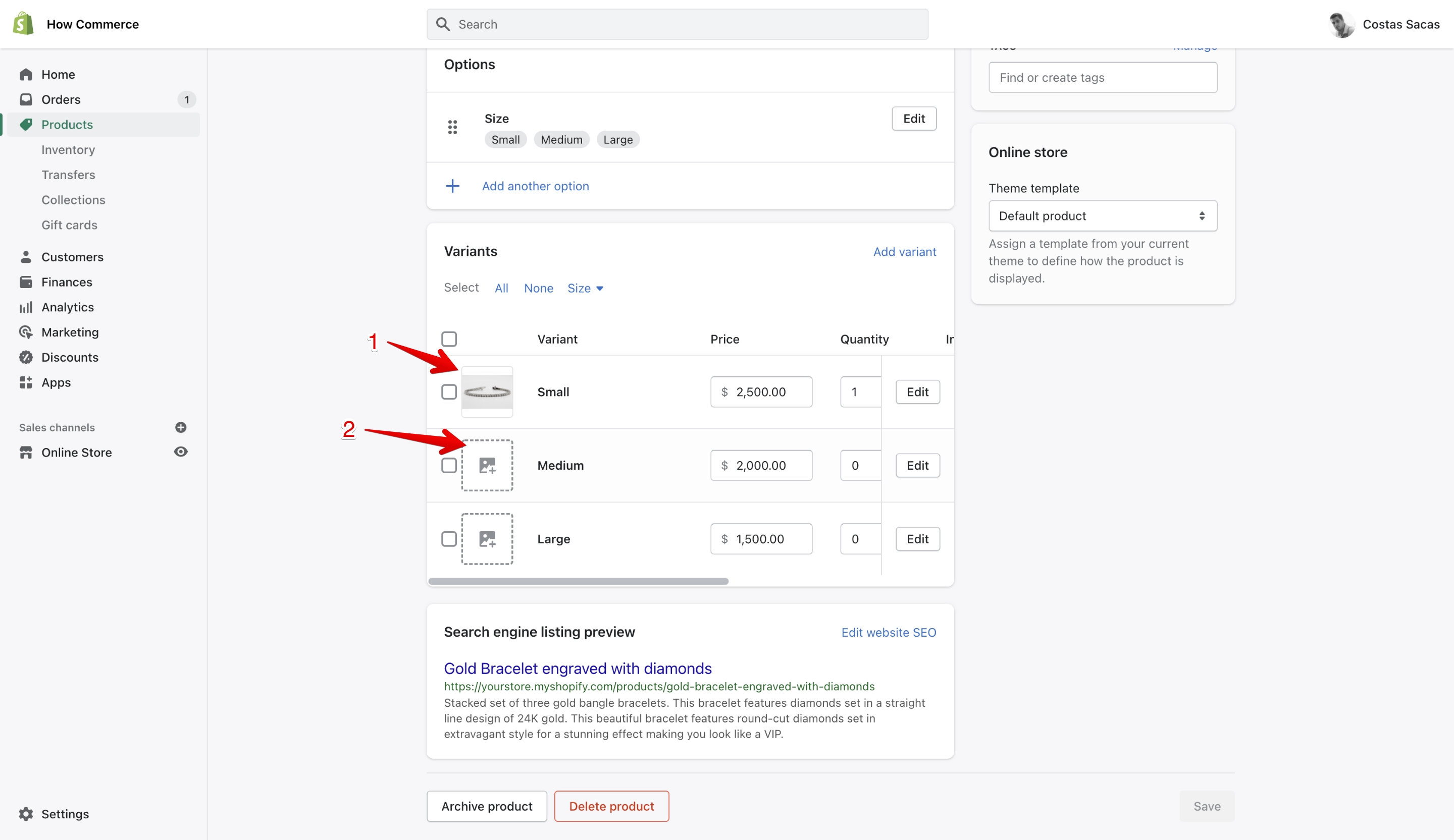Add images from the product page