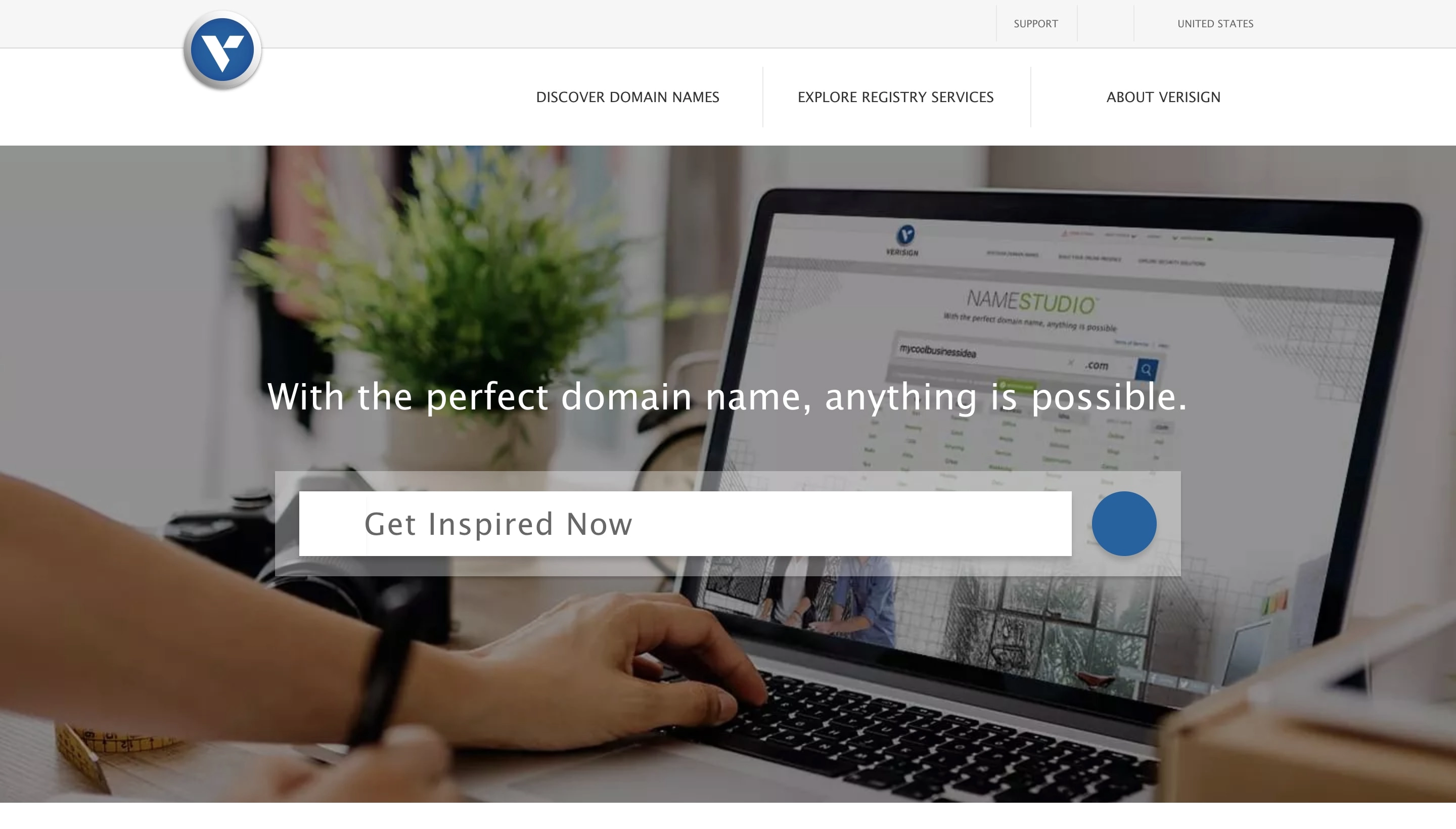 Screenshot of the Verisign website