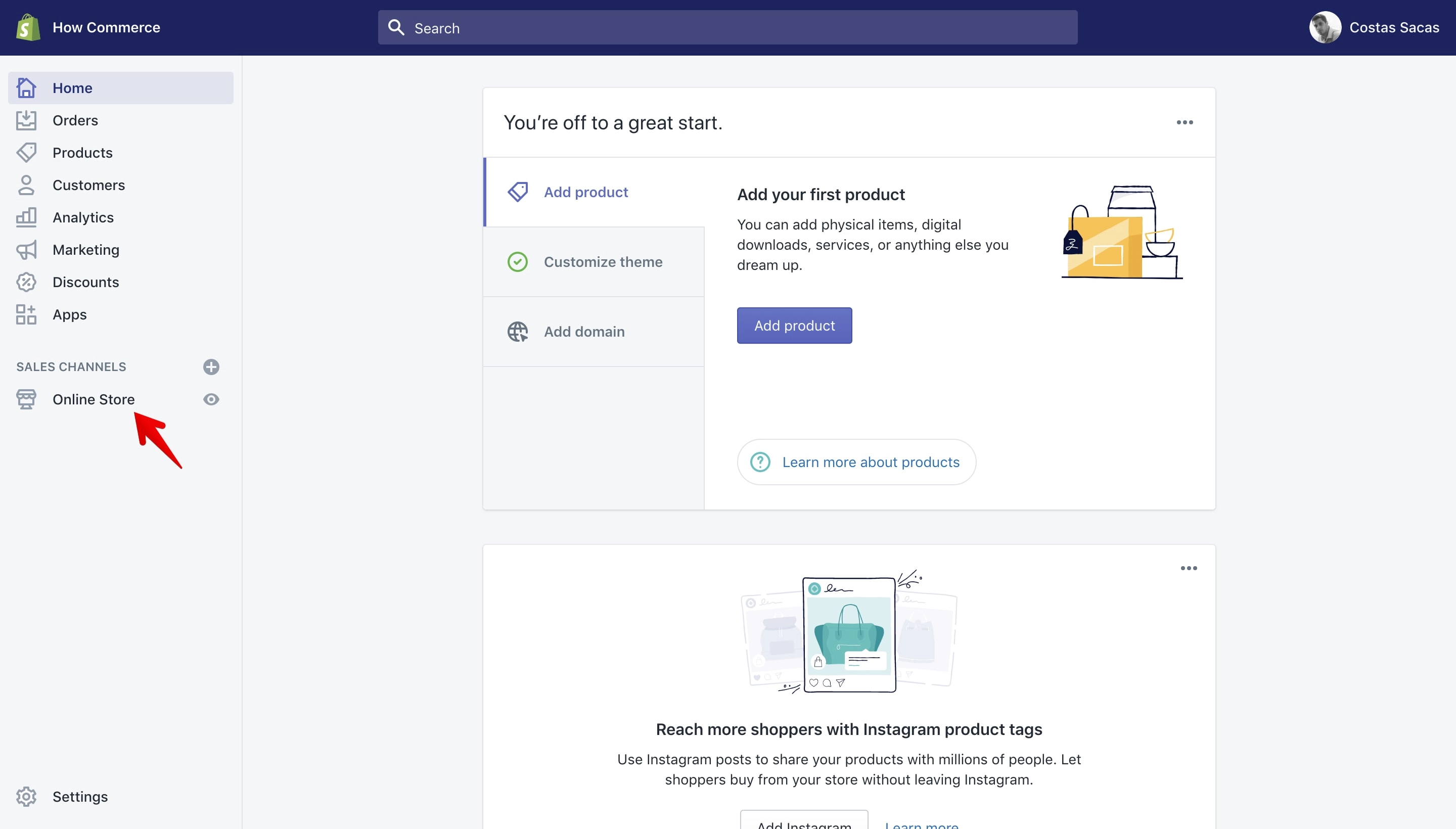 Shopify Online Store sales channel.