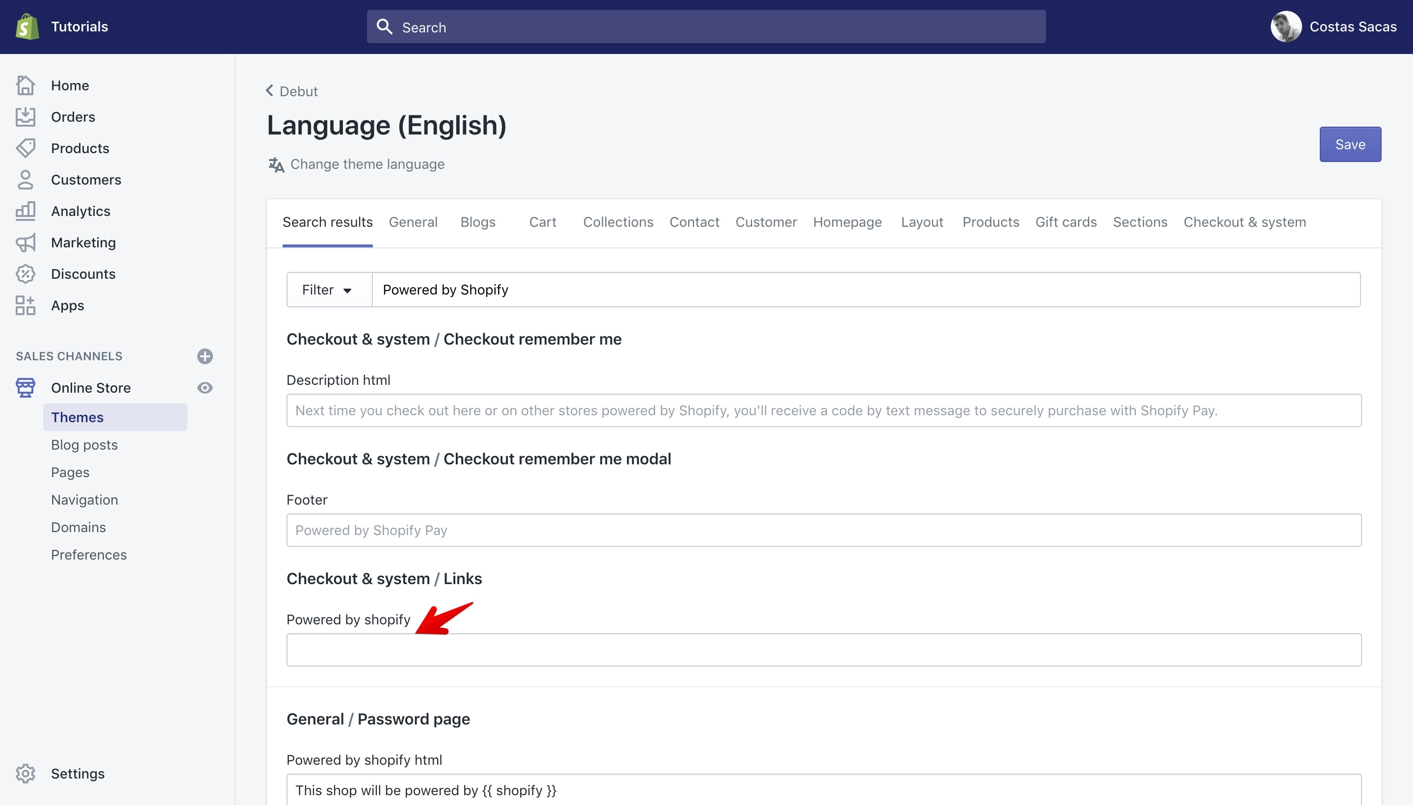 'Powered by Shopify' copyright removed.