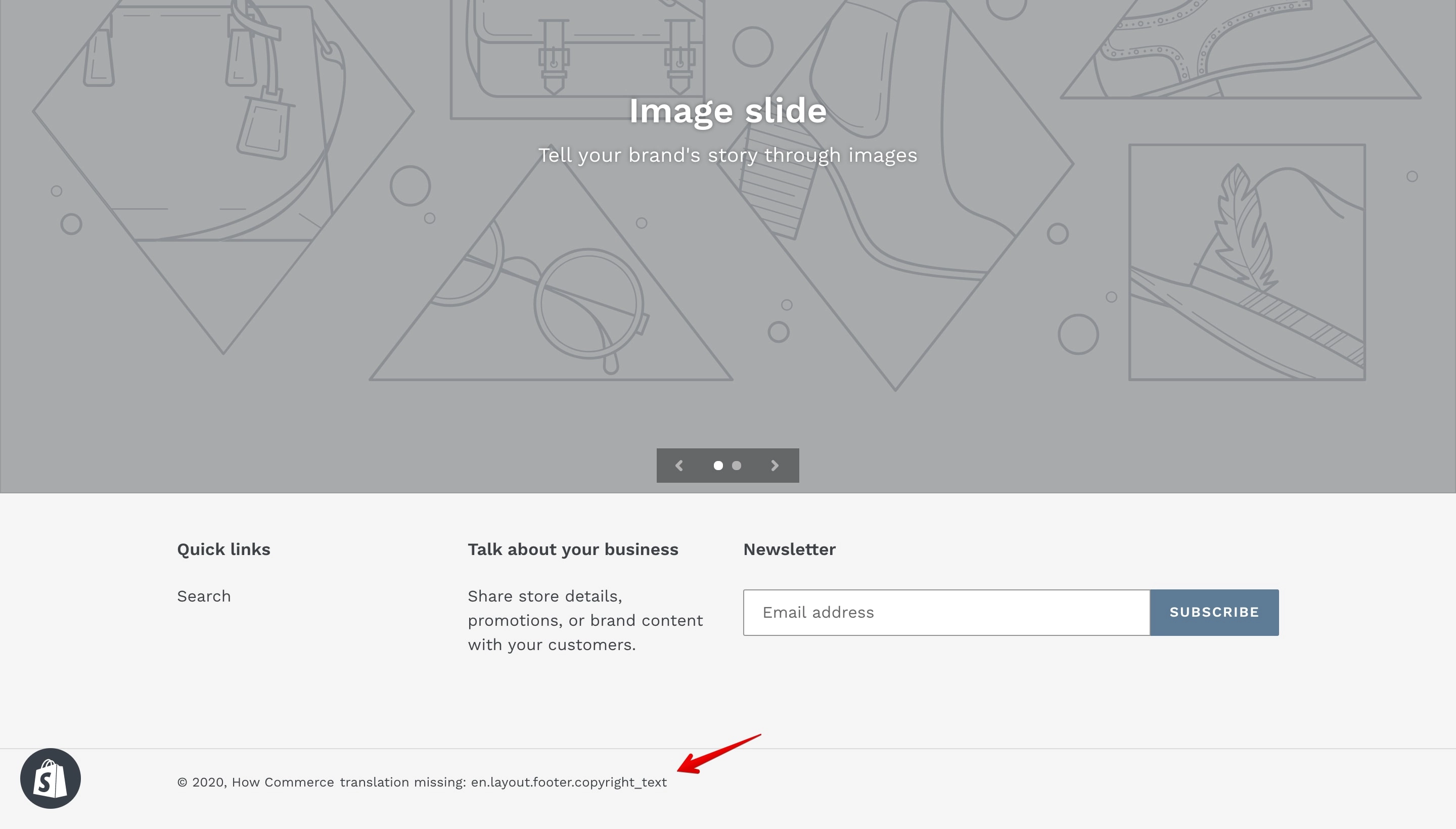 Debut theme new copyright code error.