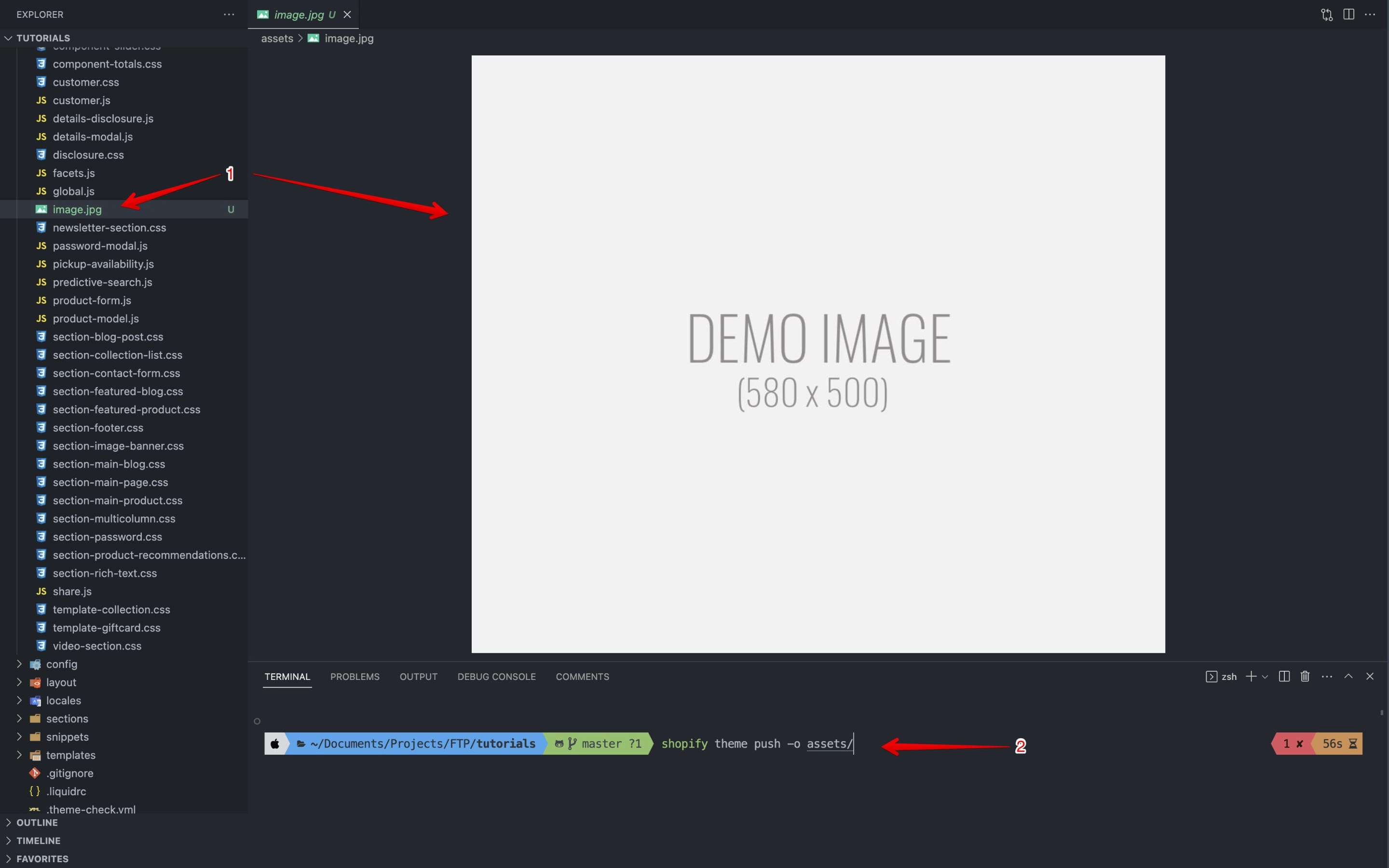 Example image uploaded to the assets folder