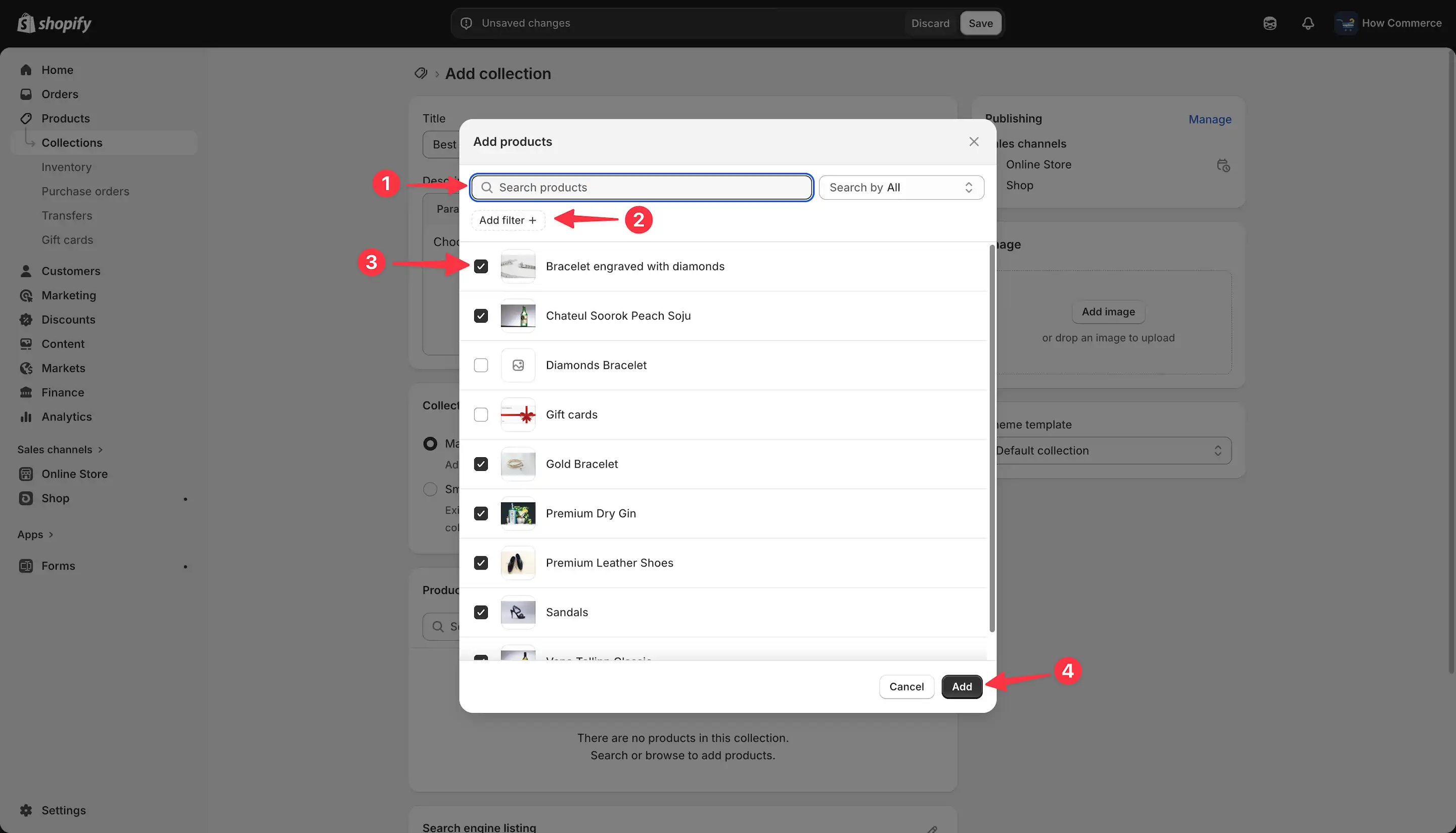 Product assignment to collection in Shopify admin