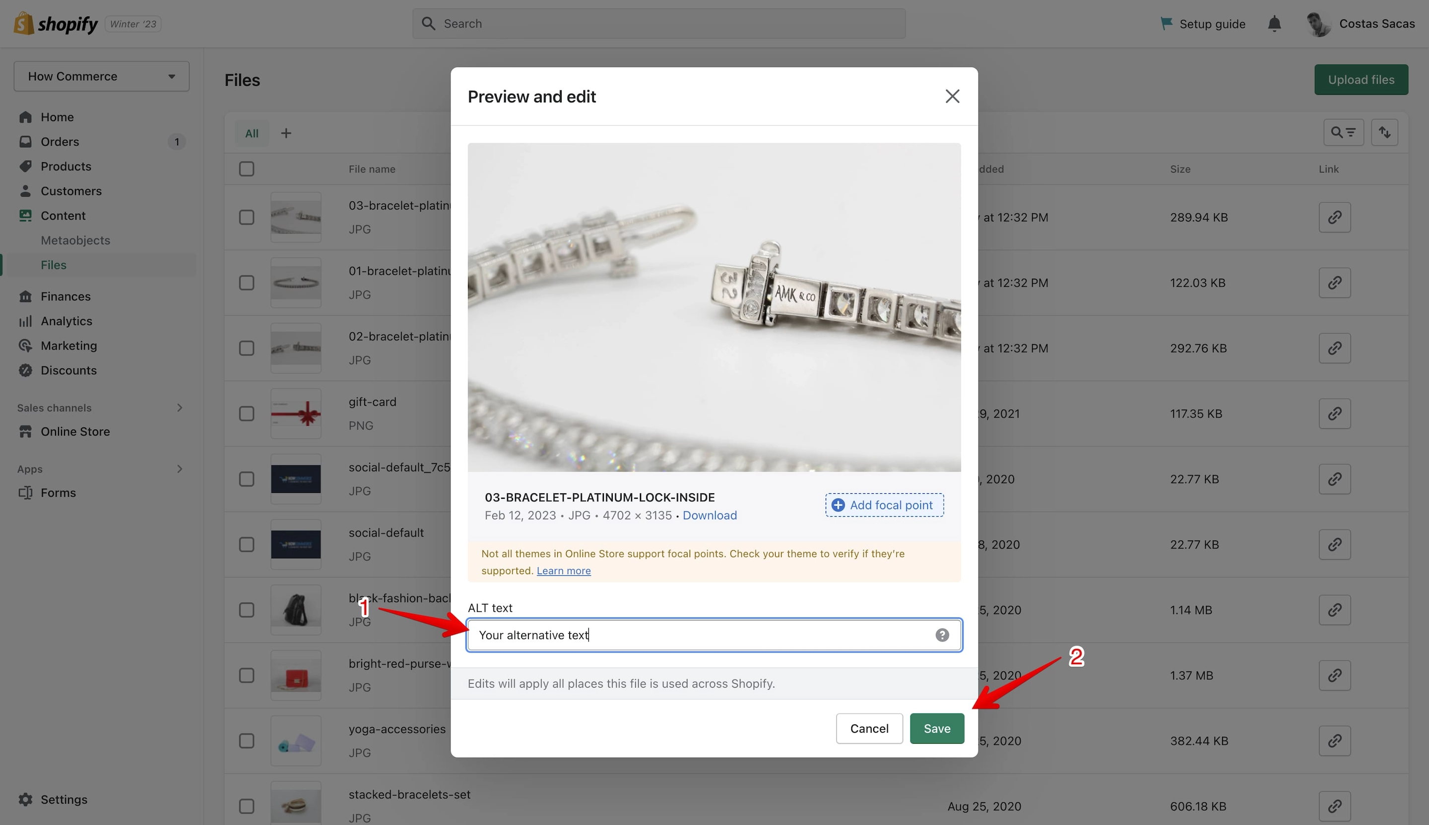 ALT text in Shopify images