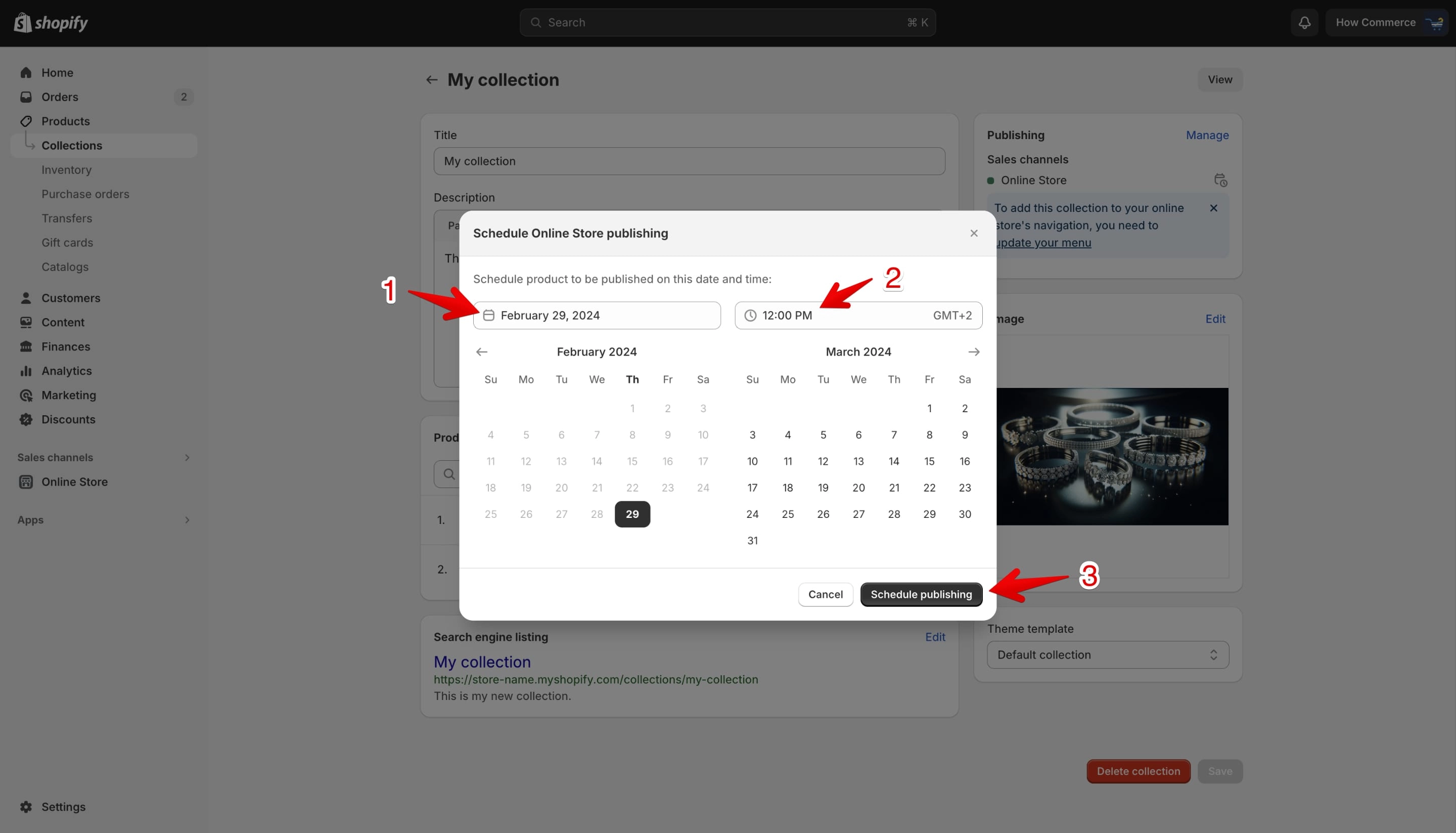 Select a date and time pop-up on Shopify