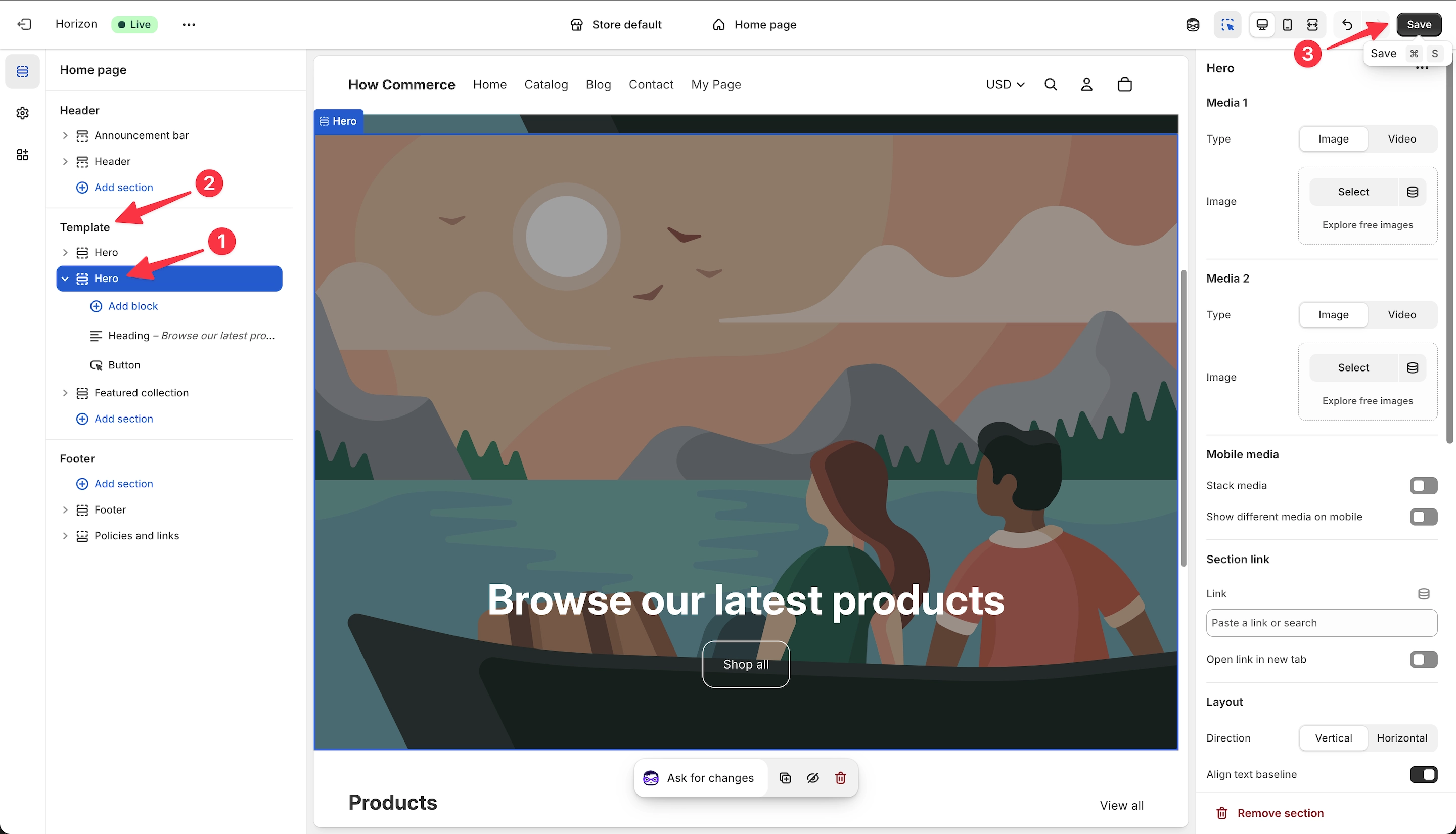 Duplicated section inside the Shopify theme editor