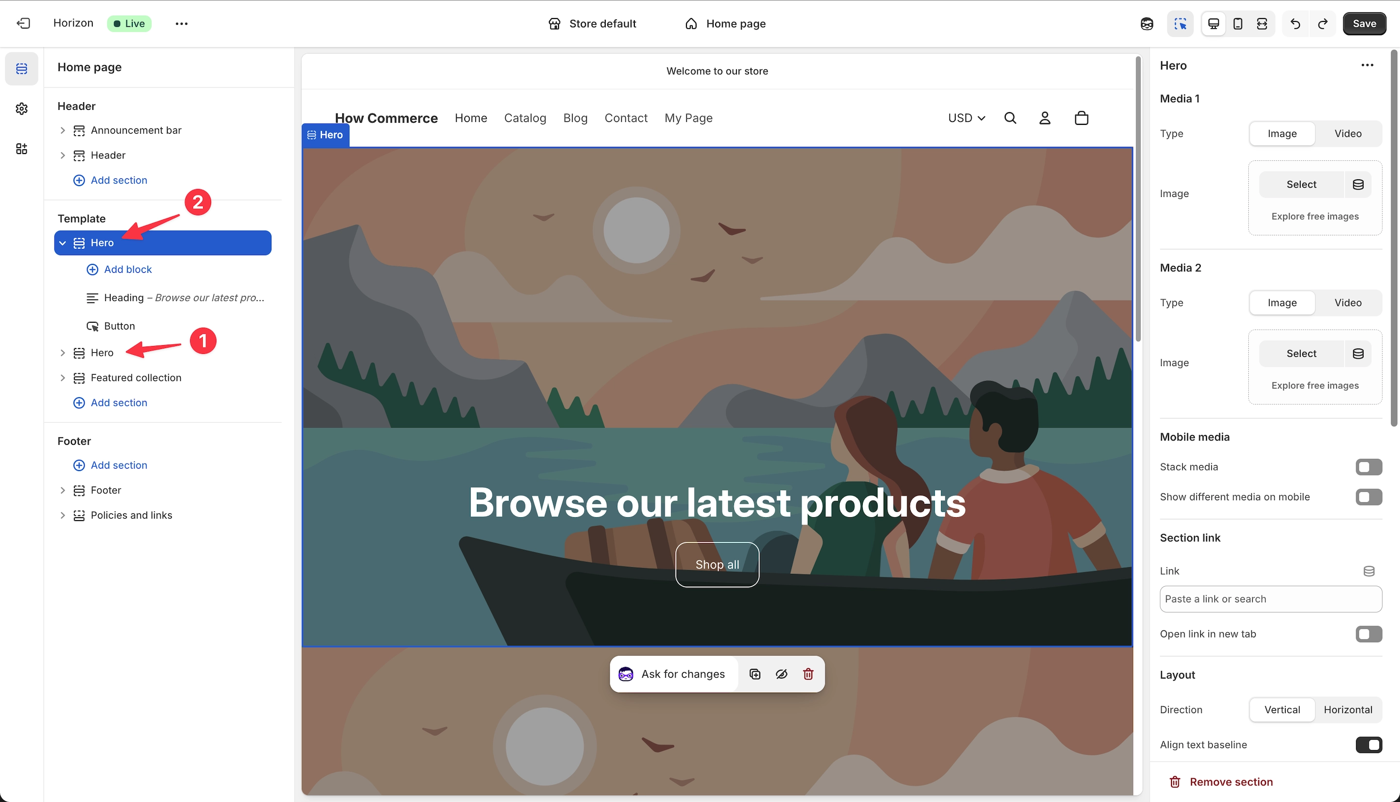 Section duplicated inside the Shopify theme editor