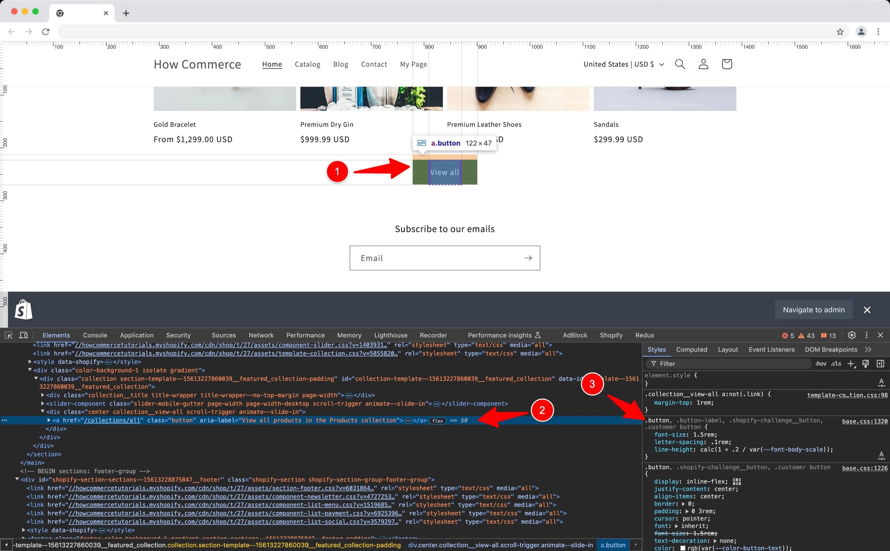 Element class identification in Chrome Developer tools