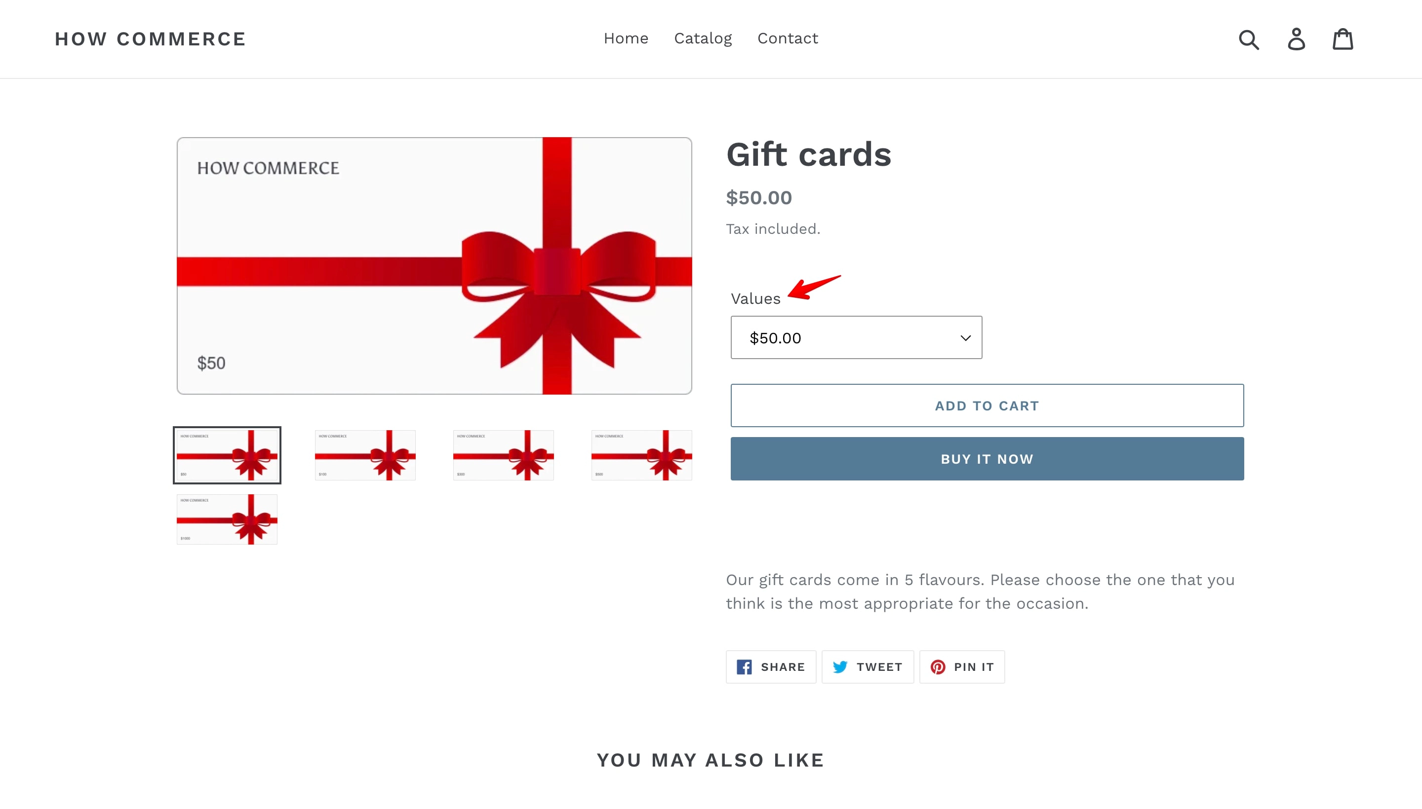 Denominations new label value listed on the Shopify product page