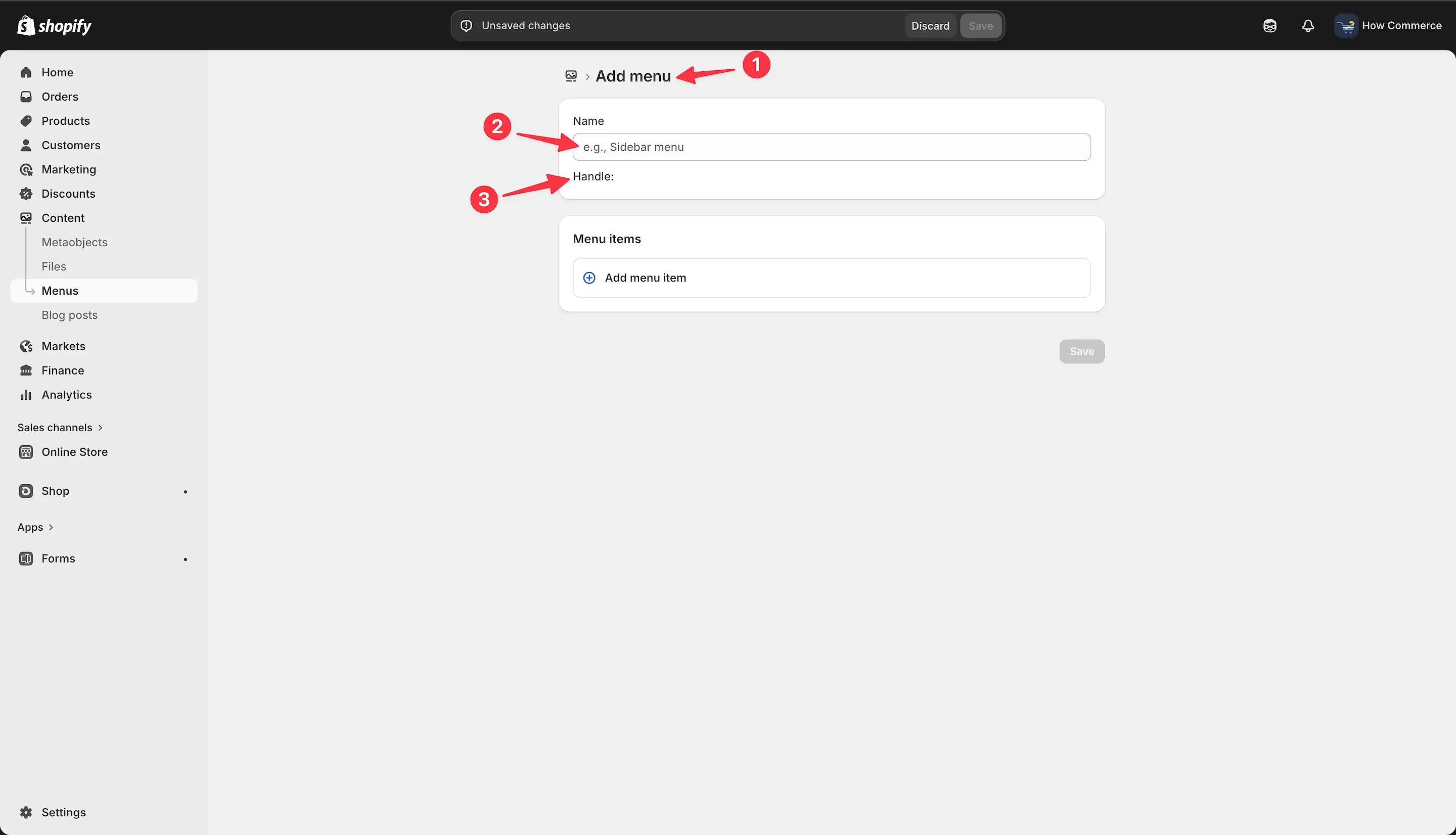 Shopify Add menu page in admin