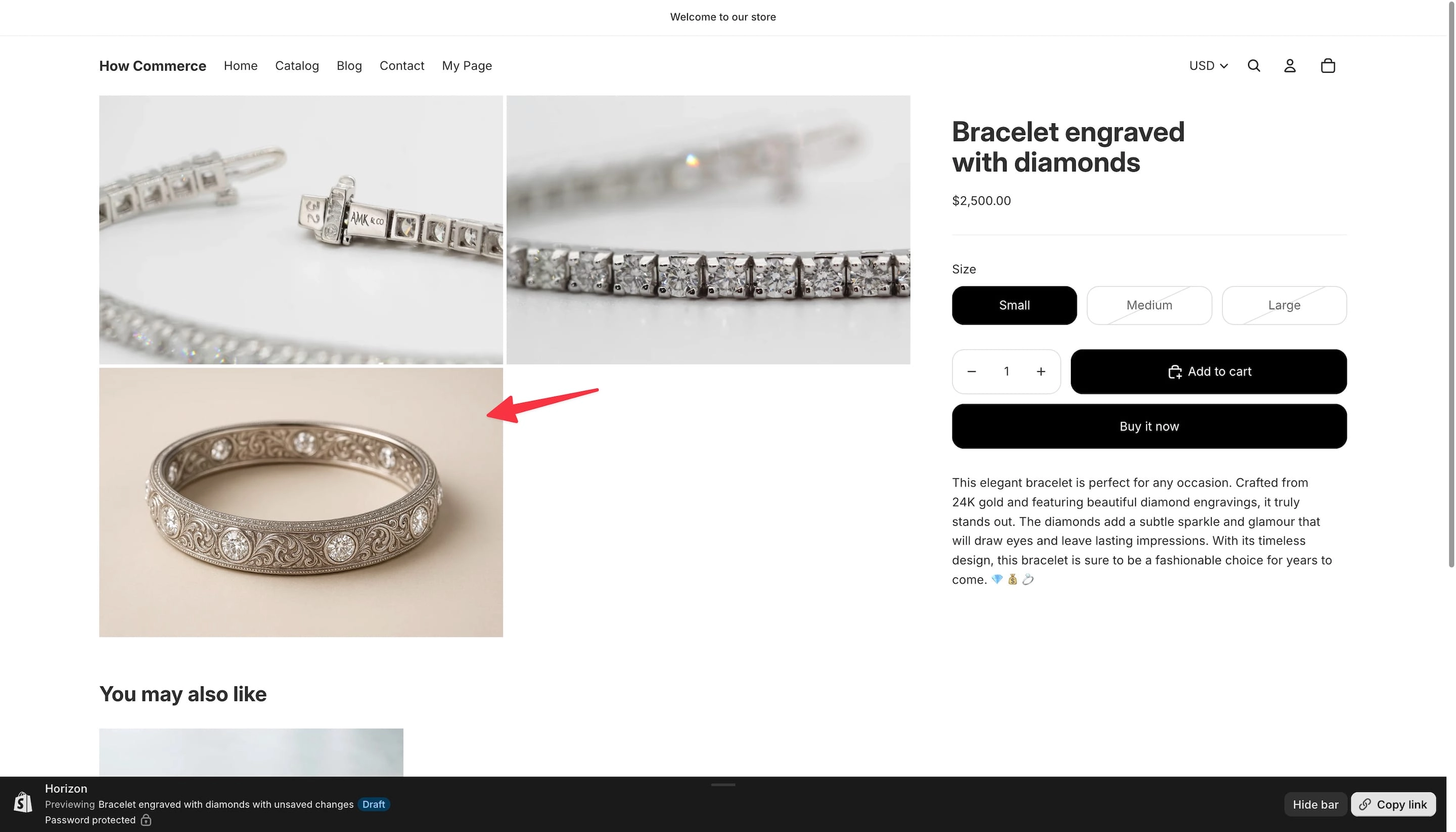 Image generated with Shopify AI on the store front.