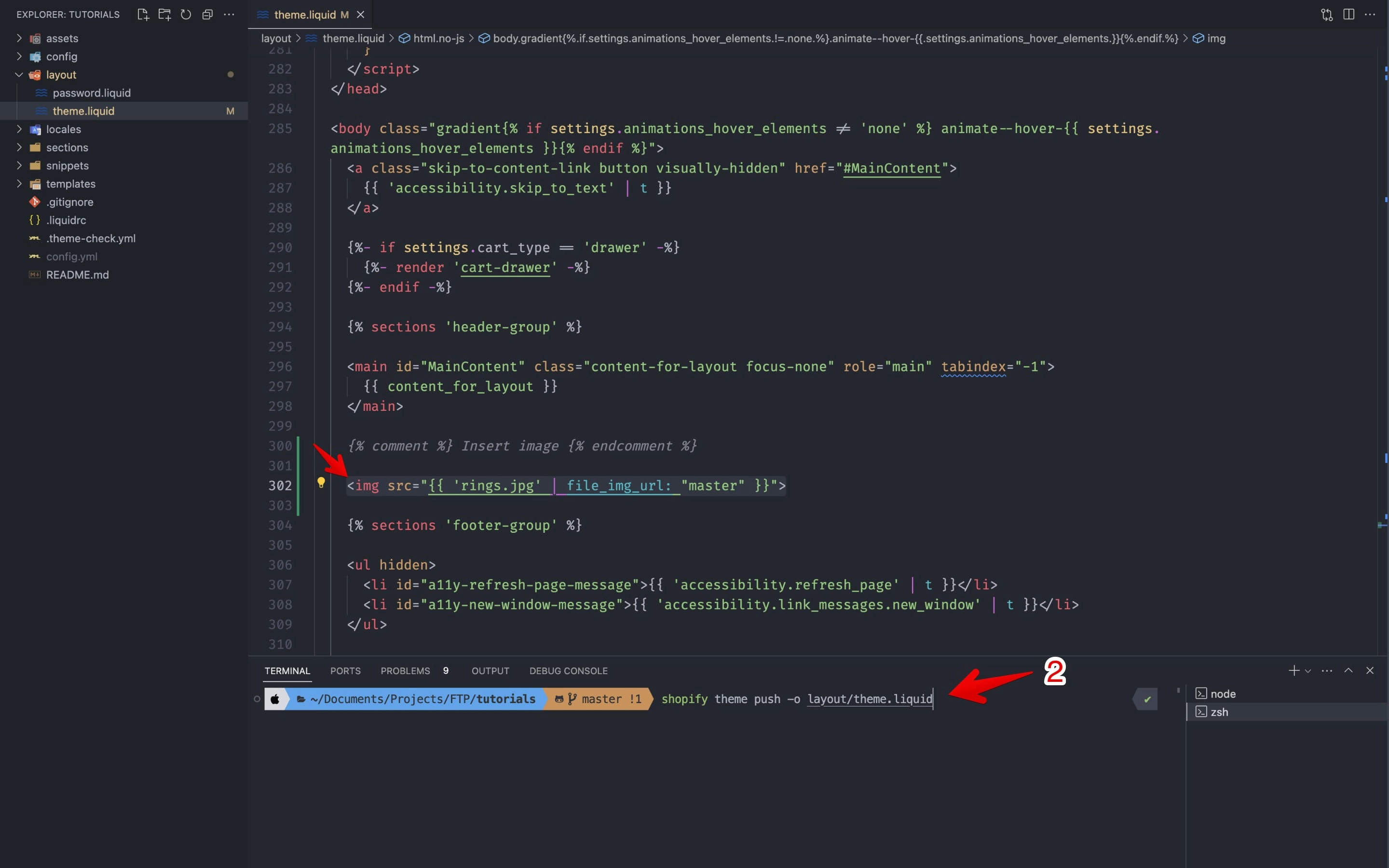 Embedding a dynamic image in Shopify theme with Liquid code