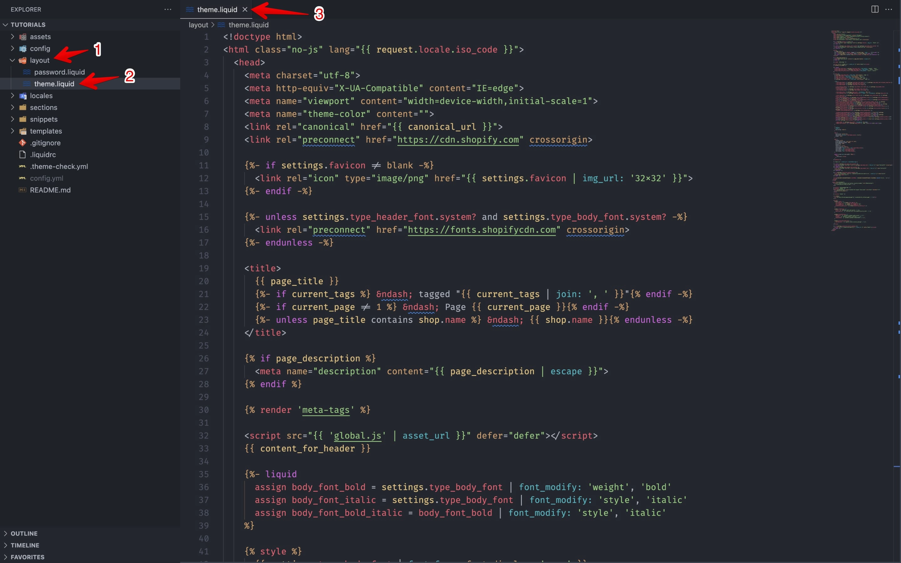 Shopify's theme.liquid file