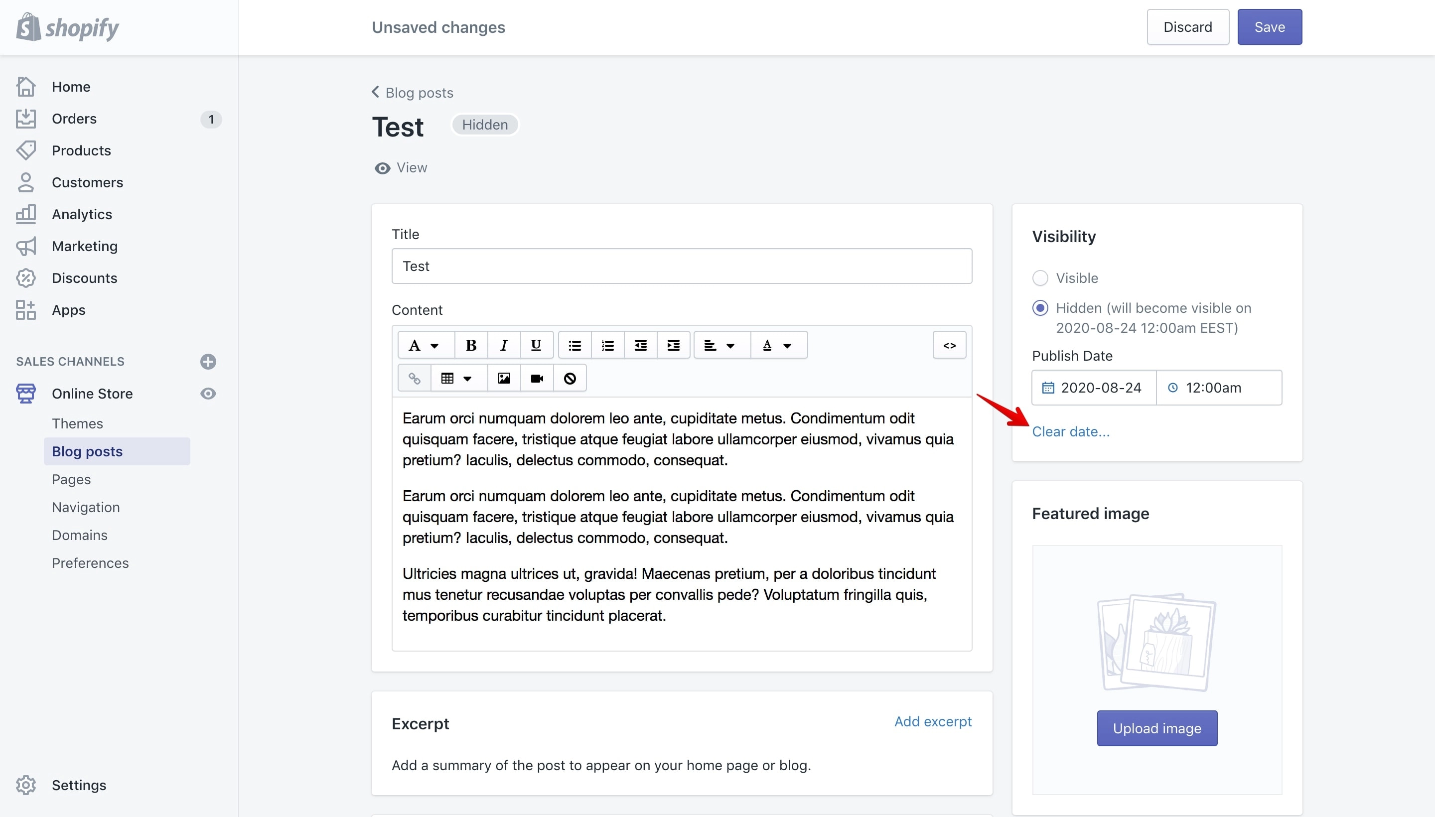 Blog post future publishing date & time removal.
