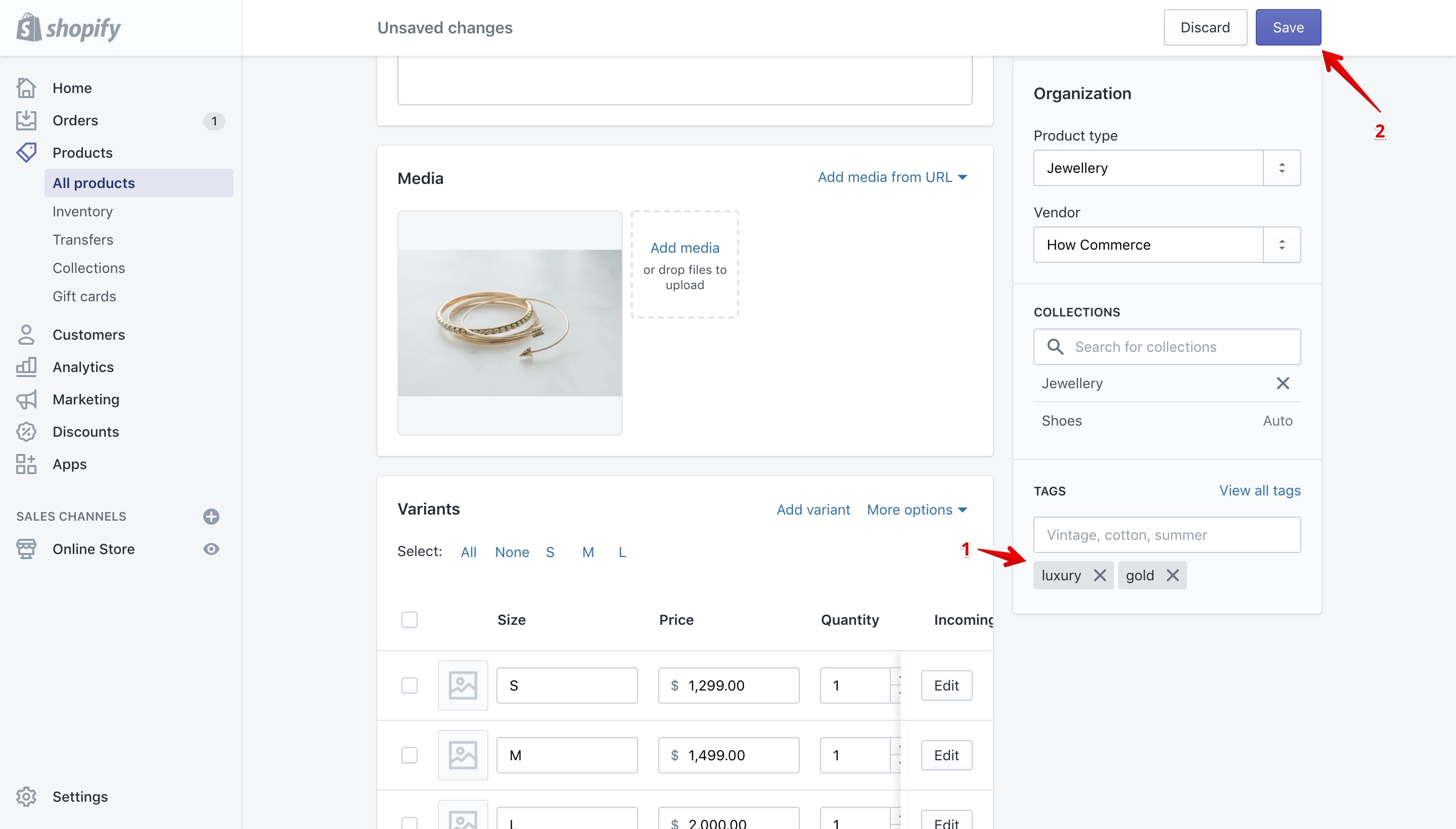 Tag removed on the product details page.
