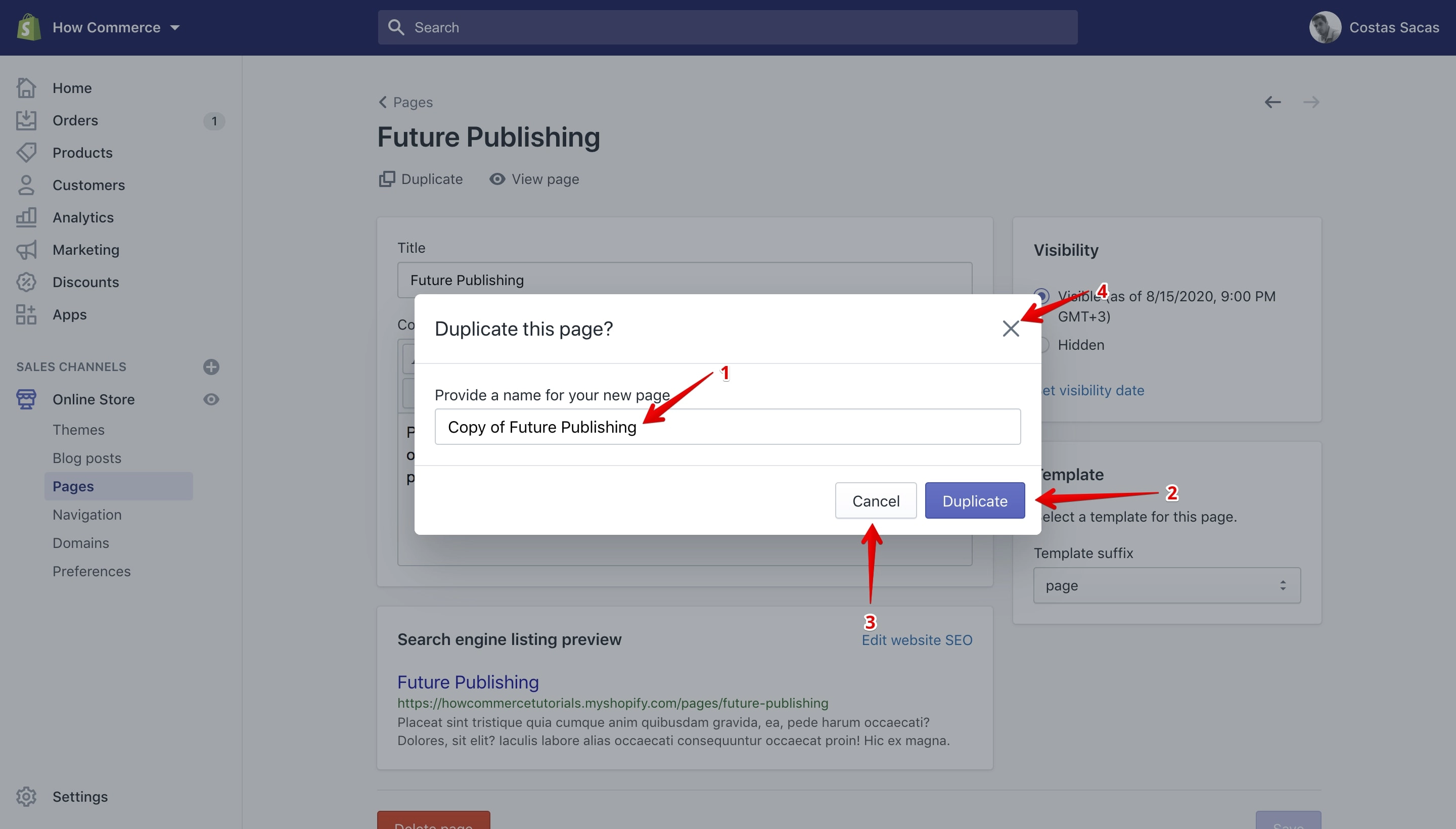 Duplicate page default title.