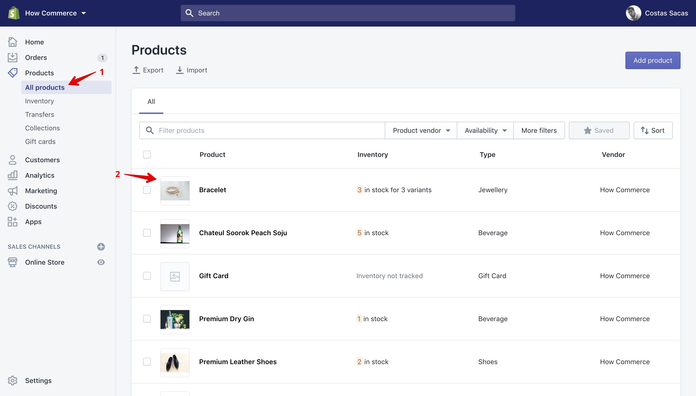 Product variants path.