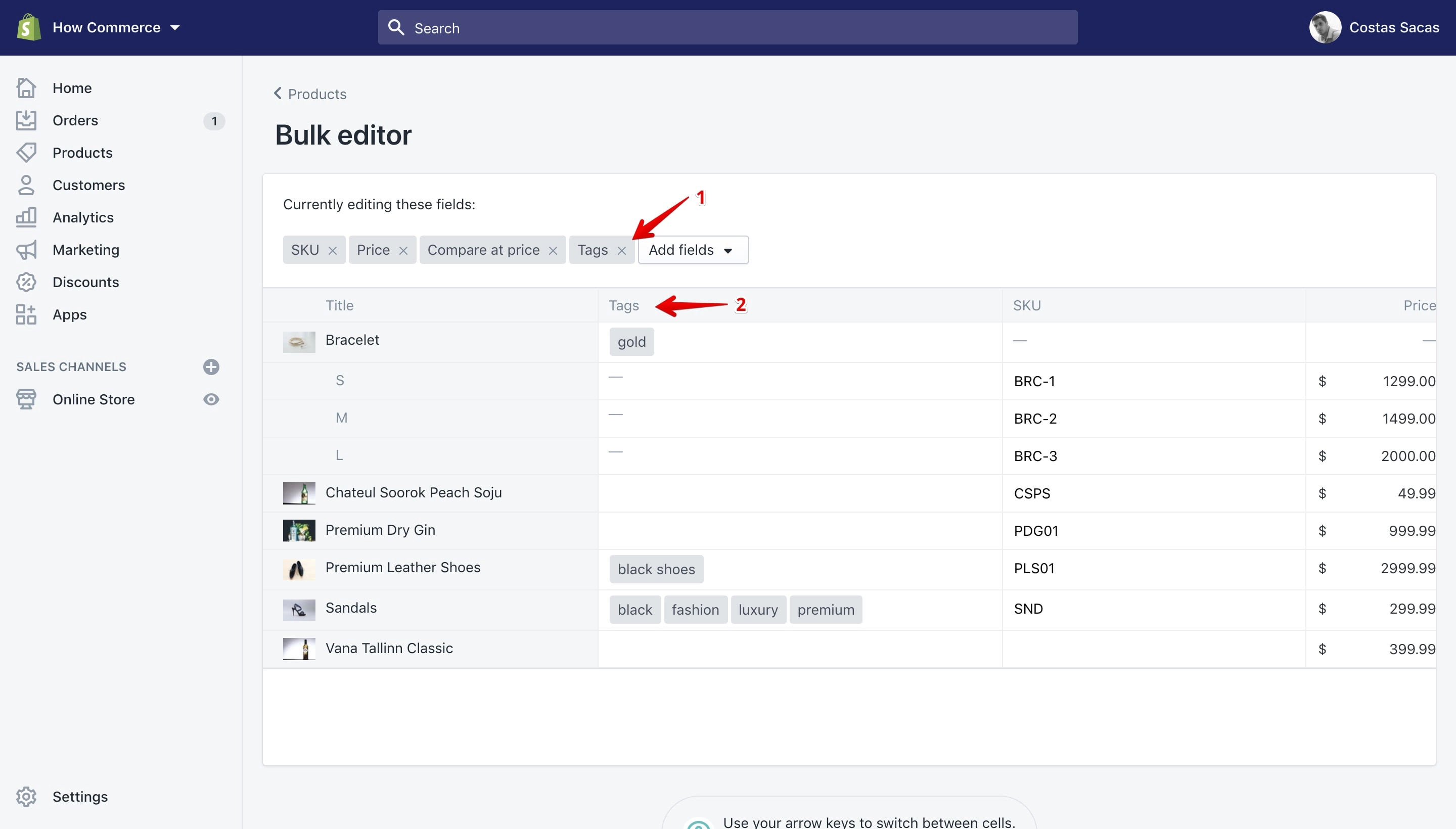 Added a new product property column inside the Bulk editor.