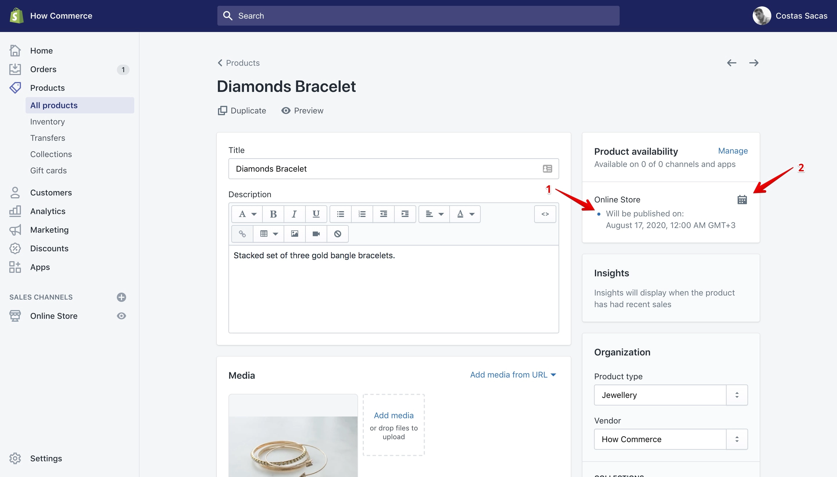 Product new publishing date & time saved.