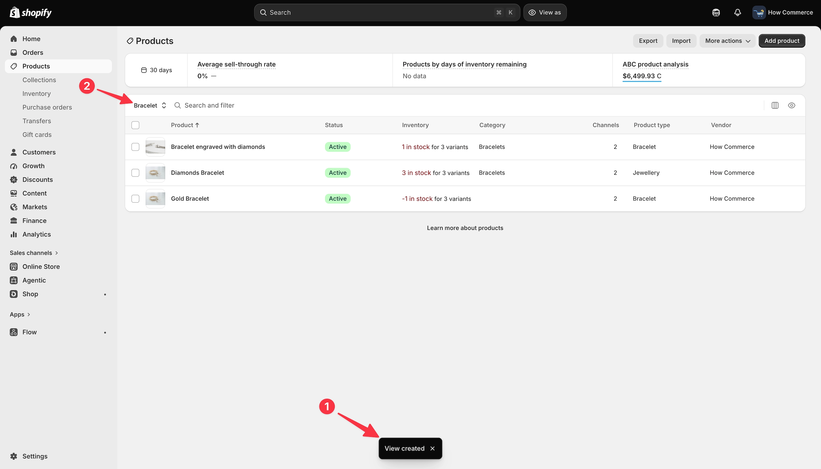 Product view successfully saved.