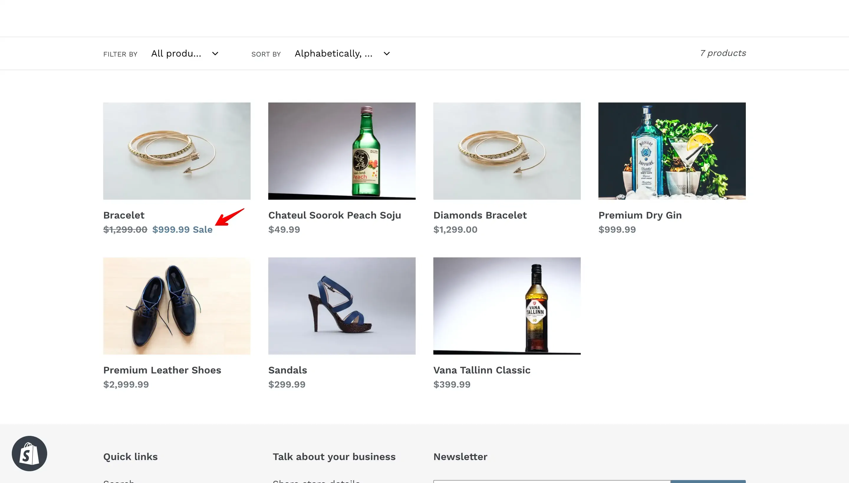 Variants with same sale prices listing on Shopify Debut theme storefront