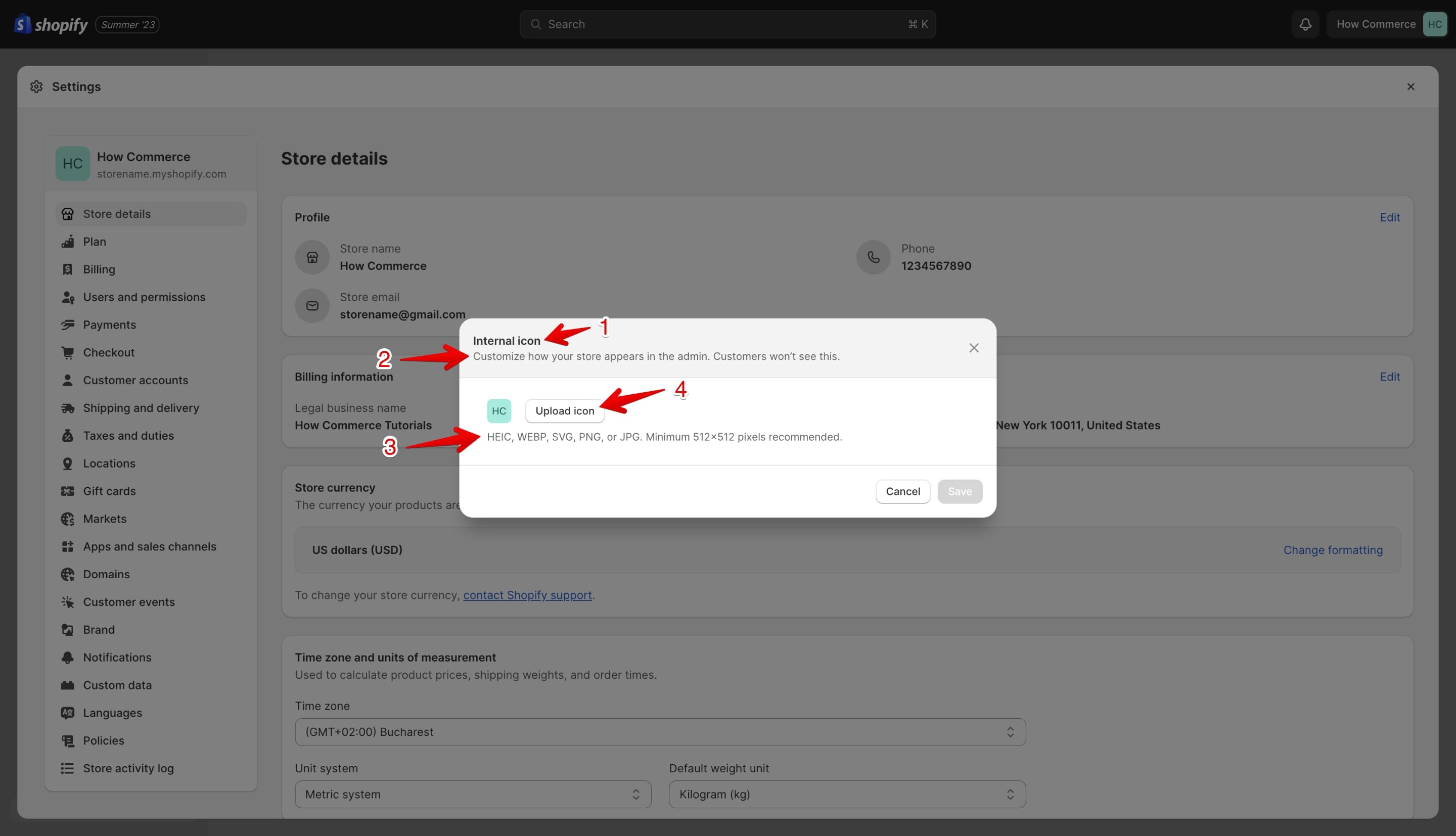 Shopify Internal Icon pop-up