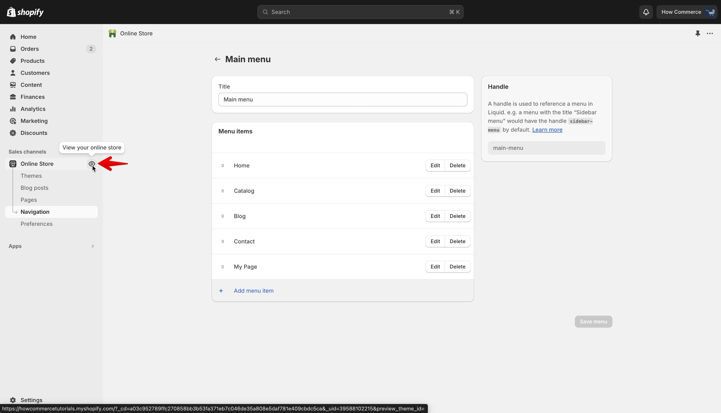 Preview the new page