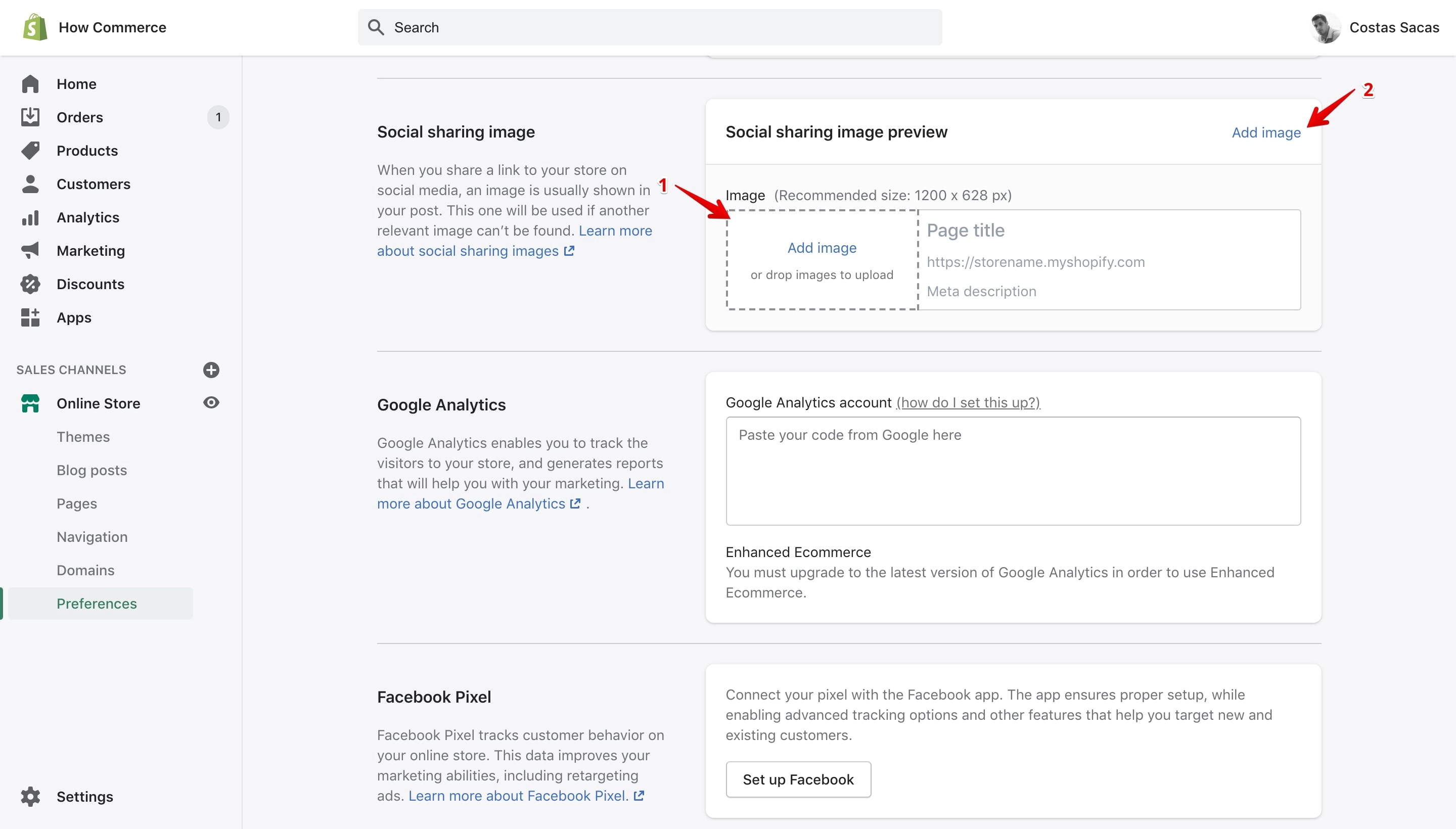 Shopify social sharing image upload