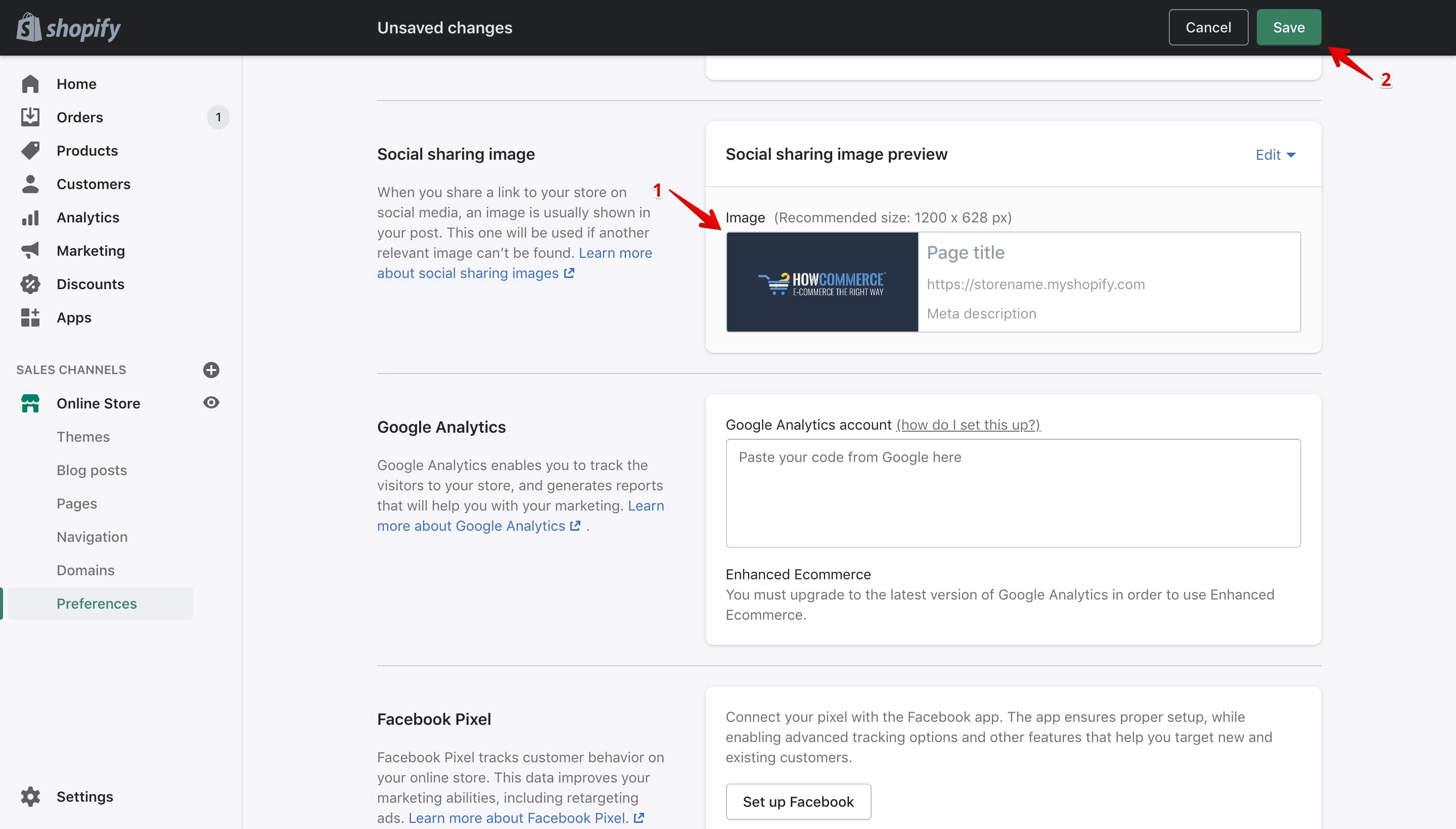 Shopify social sharing image uploaded