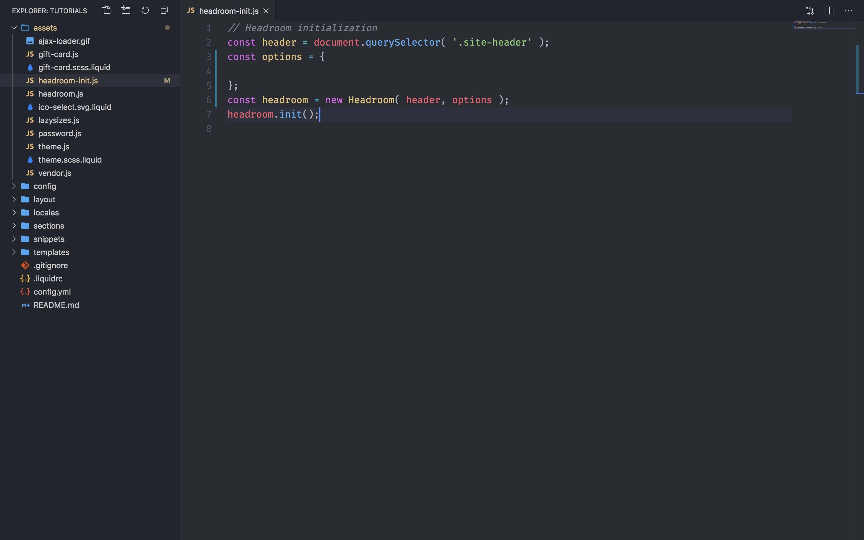 Headroom.js options.