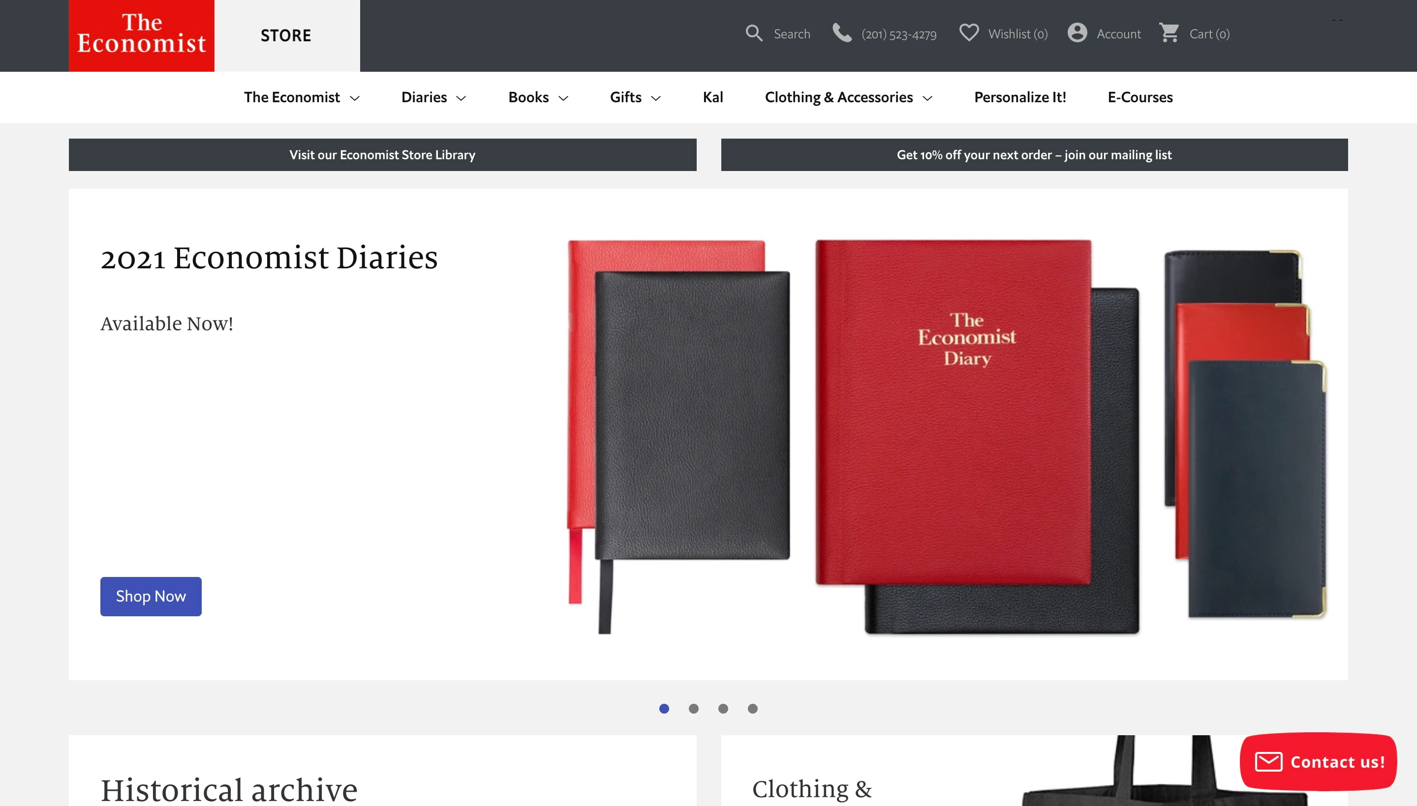 The Economist Shopify store screenshot