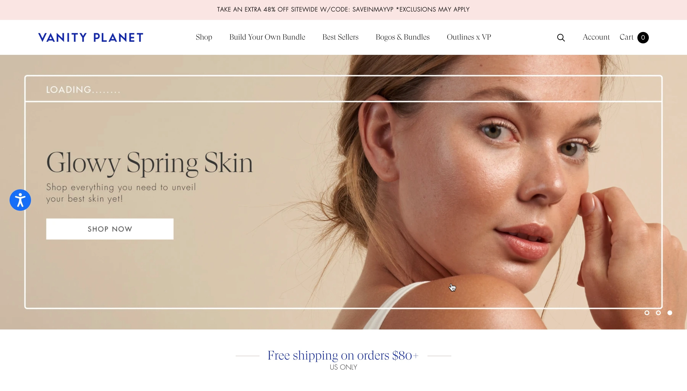 Vanity planet Shopify store screenshot