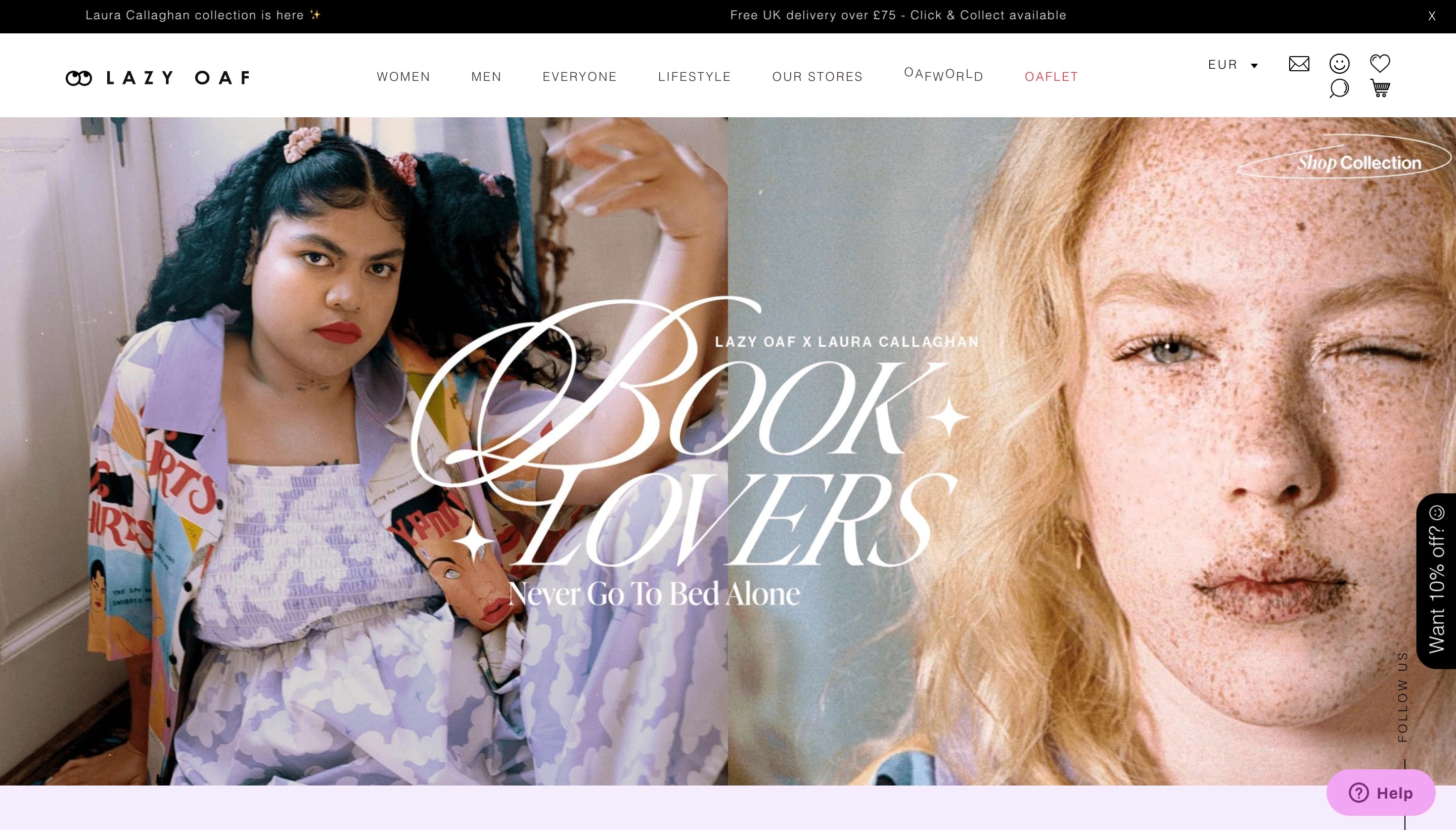 Lazy Oaf Shopify store screenshot