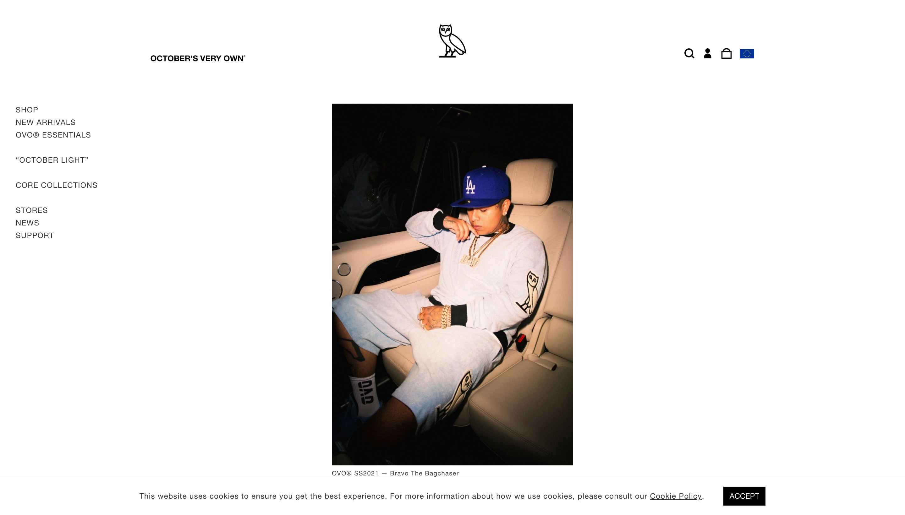 Drake's October Very Own Shopify store screenshot