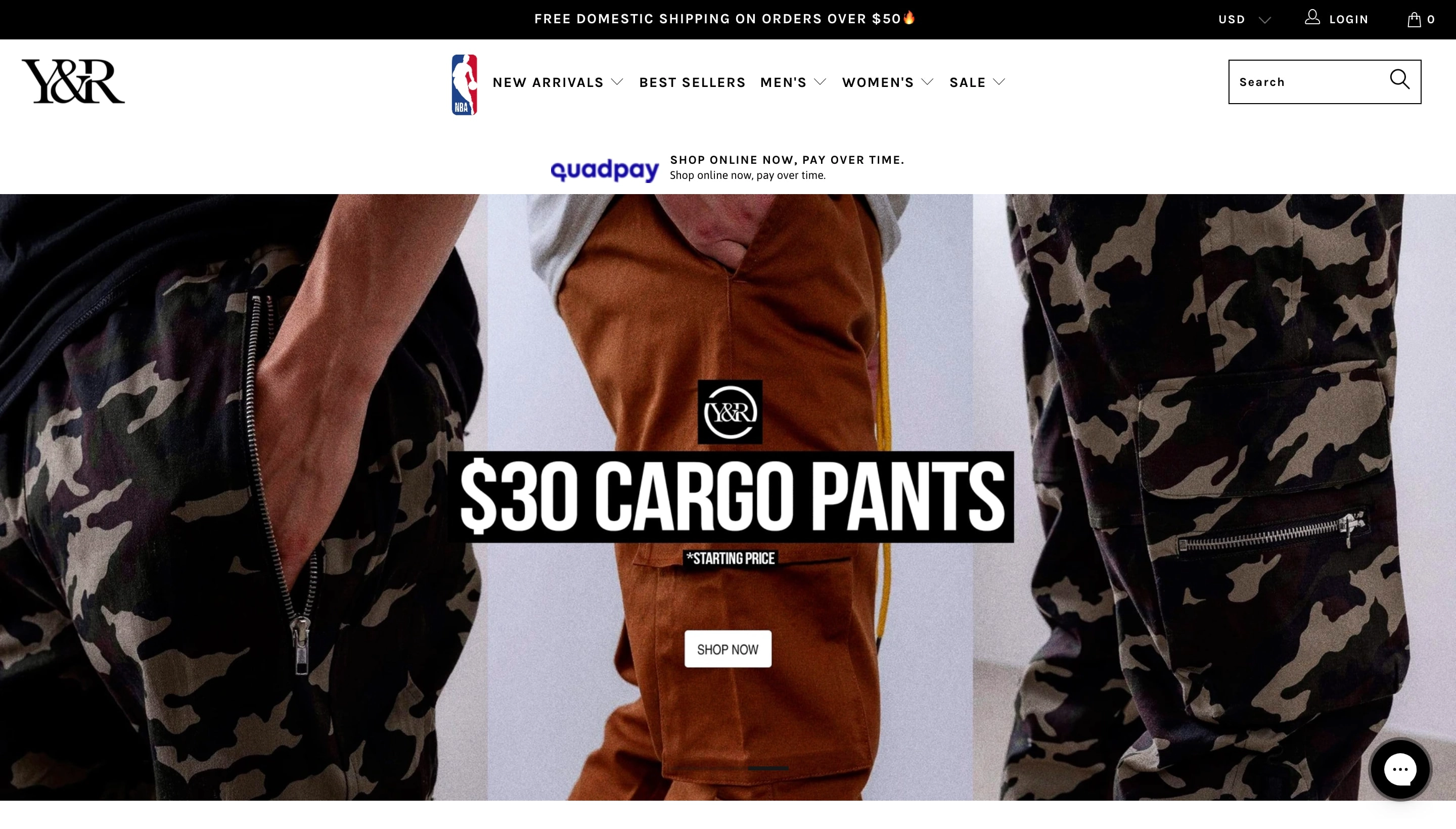 The Young & Reckless Shopify store screenshot