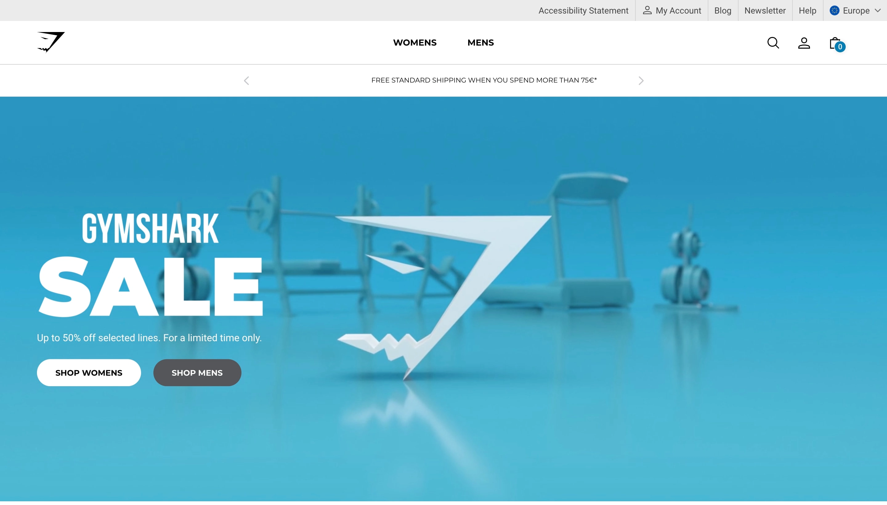 Gymshark Shopify store screenshot
