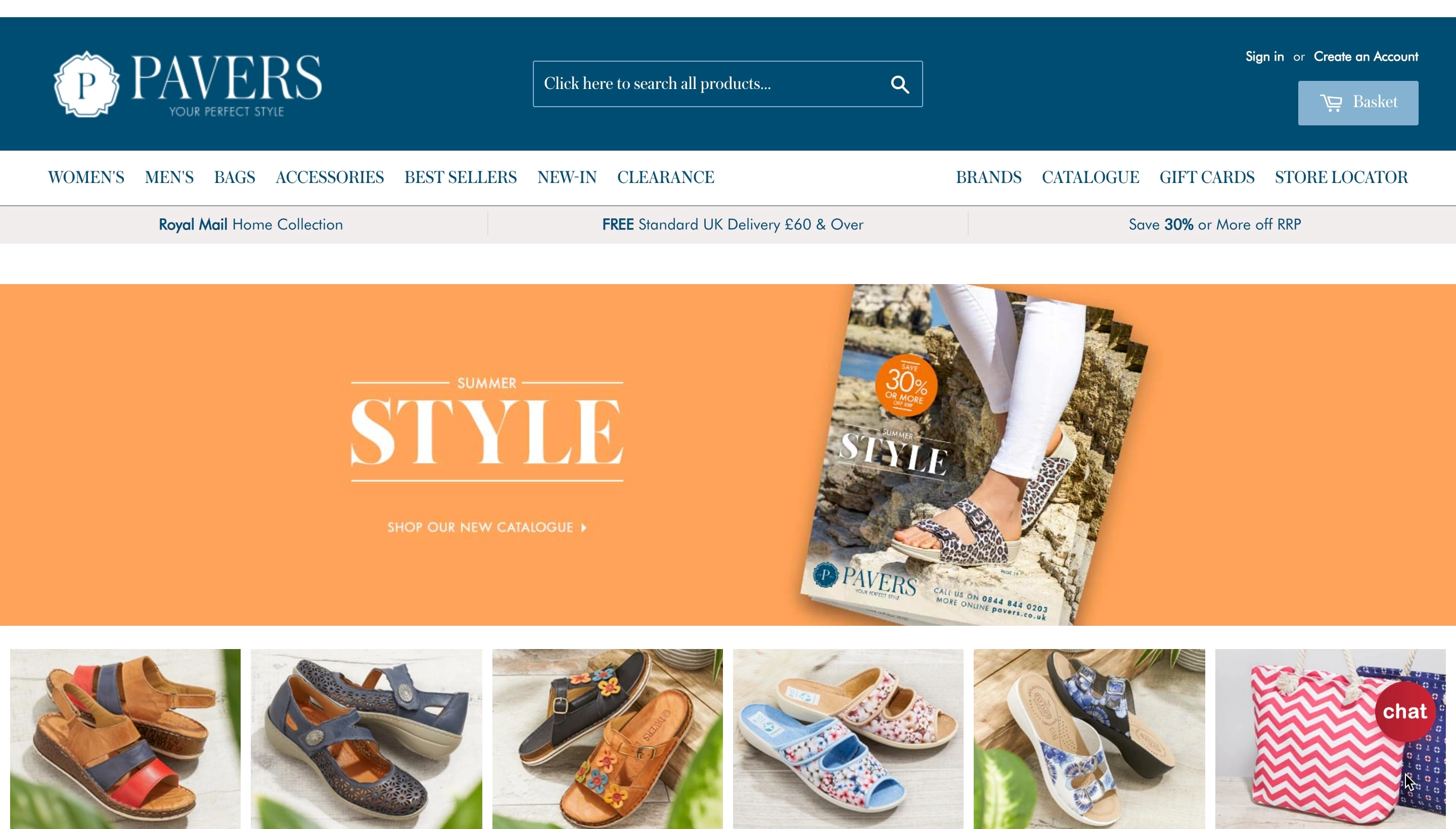 Pavers Shopify store screenshot