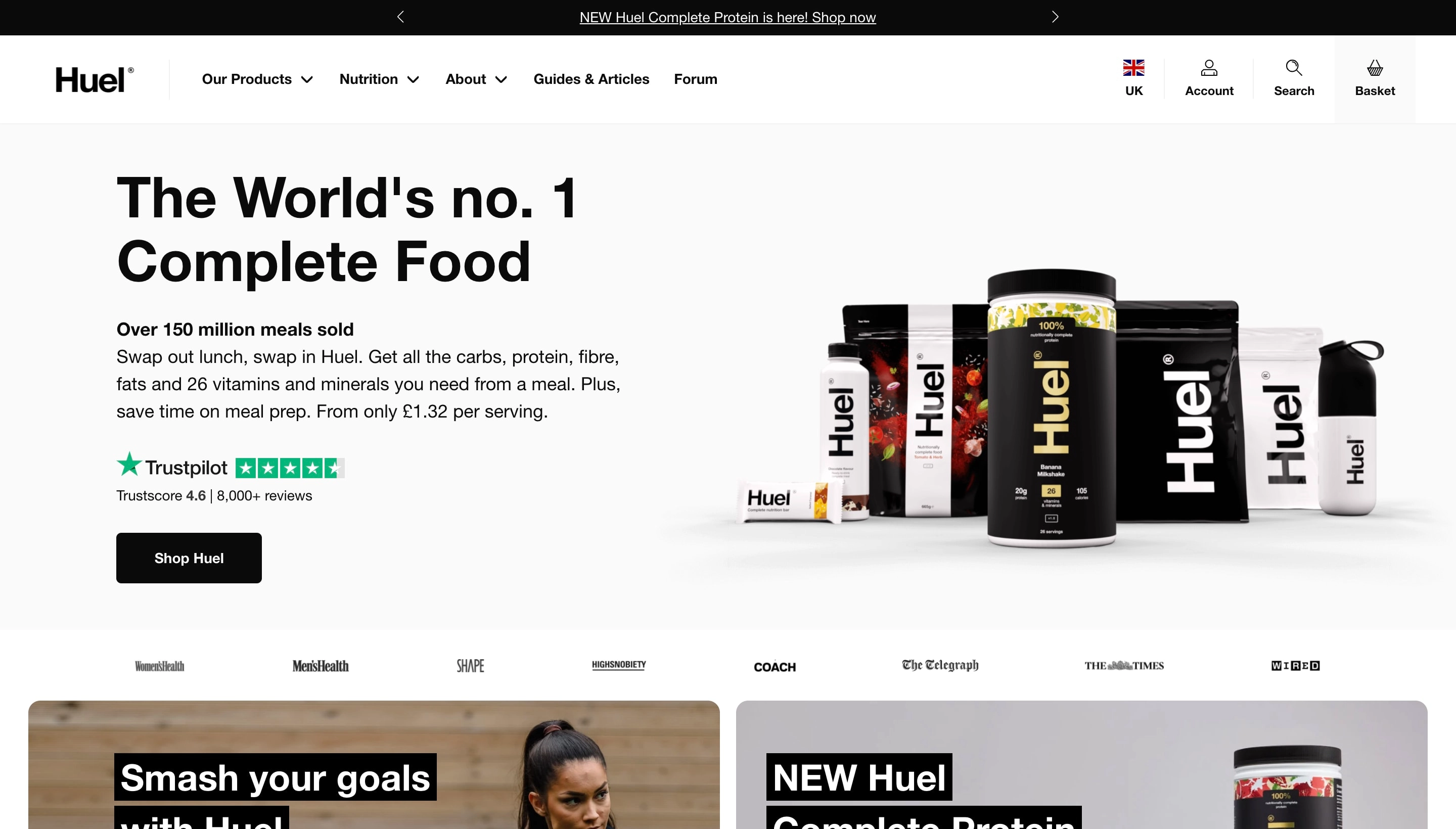 Huel Shopify store screenshot