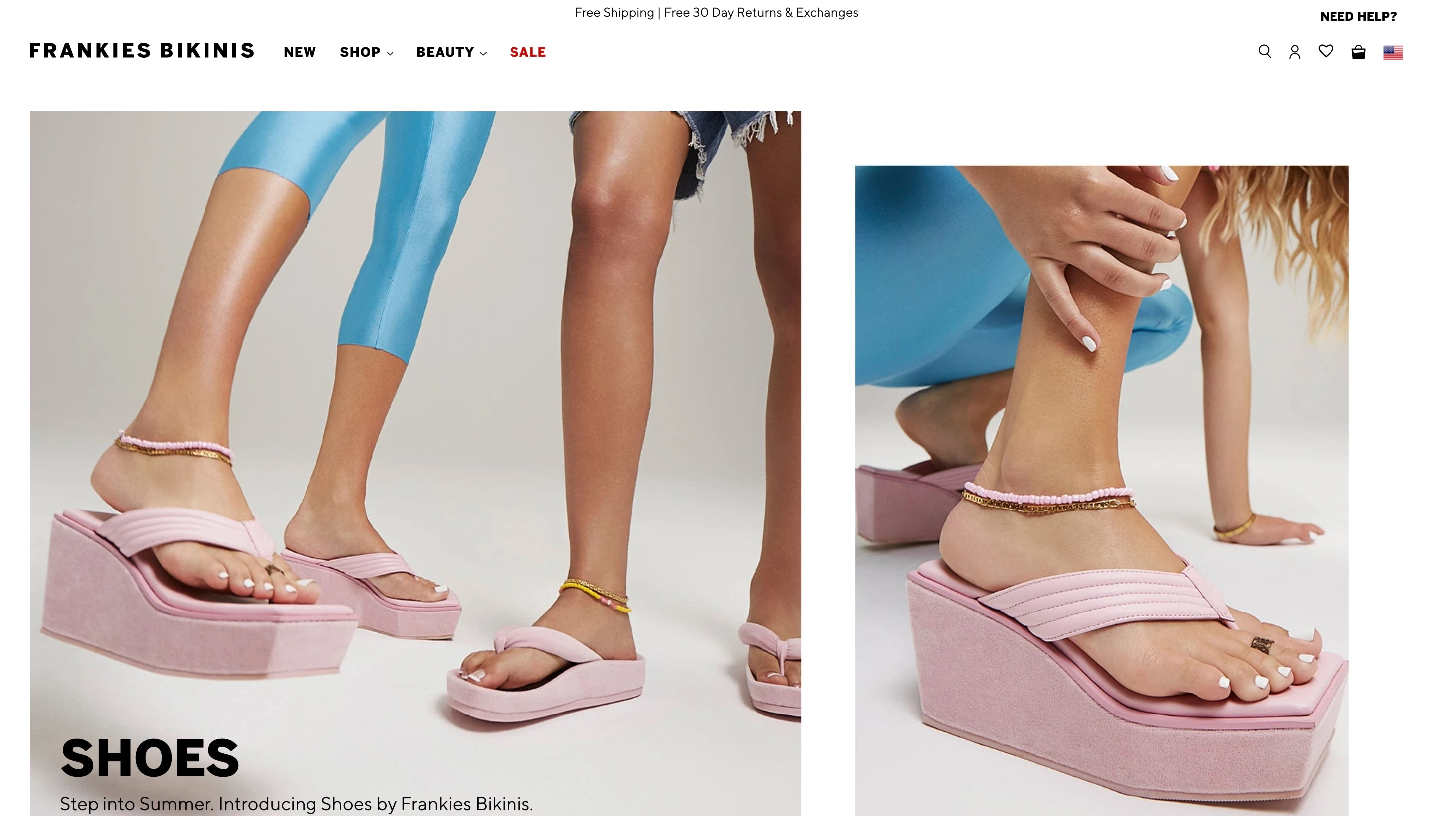 Frankies Bikinis Shopify store screenshot