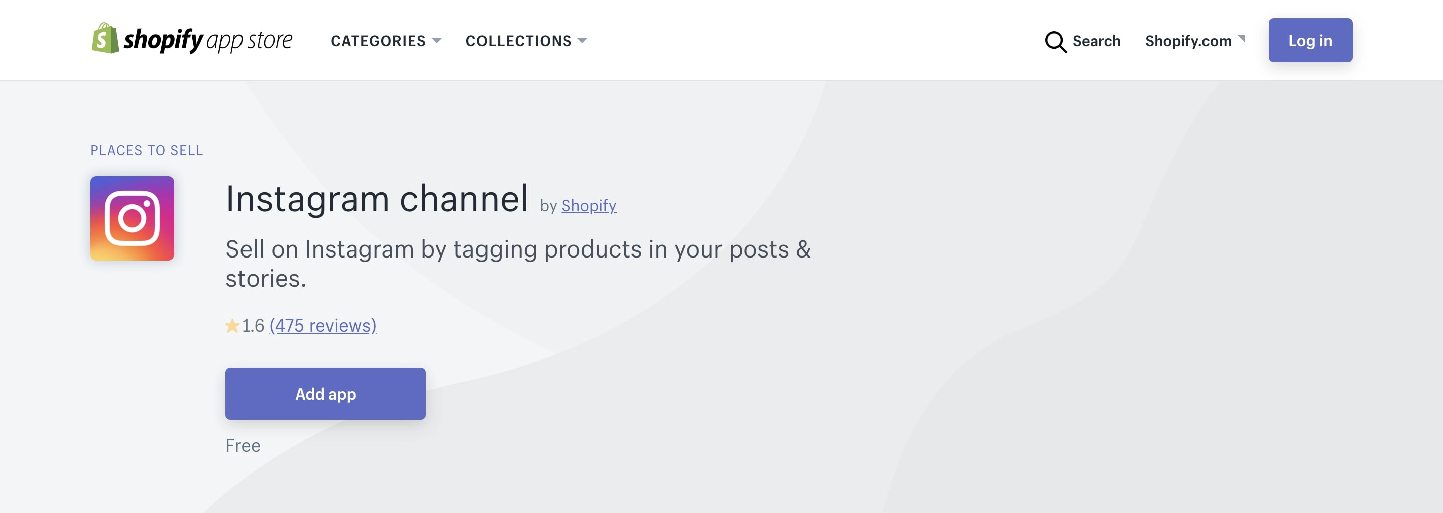 Shopify Instagram sales channel interface