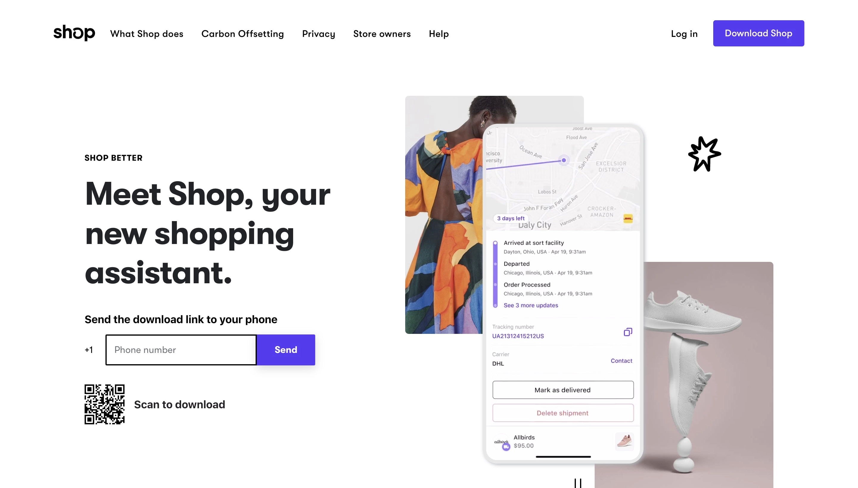 Shopify Shop app user interface screenshot