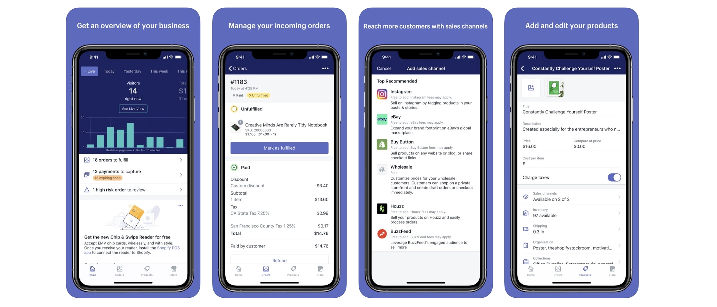 Shopify Ecommerce Business app screenshot from Apple App Store